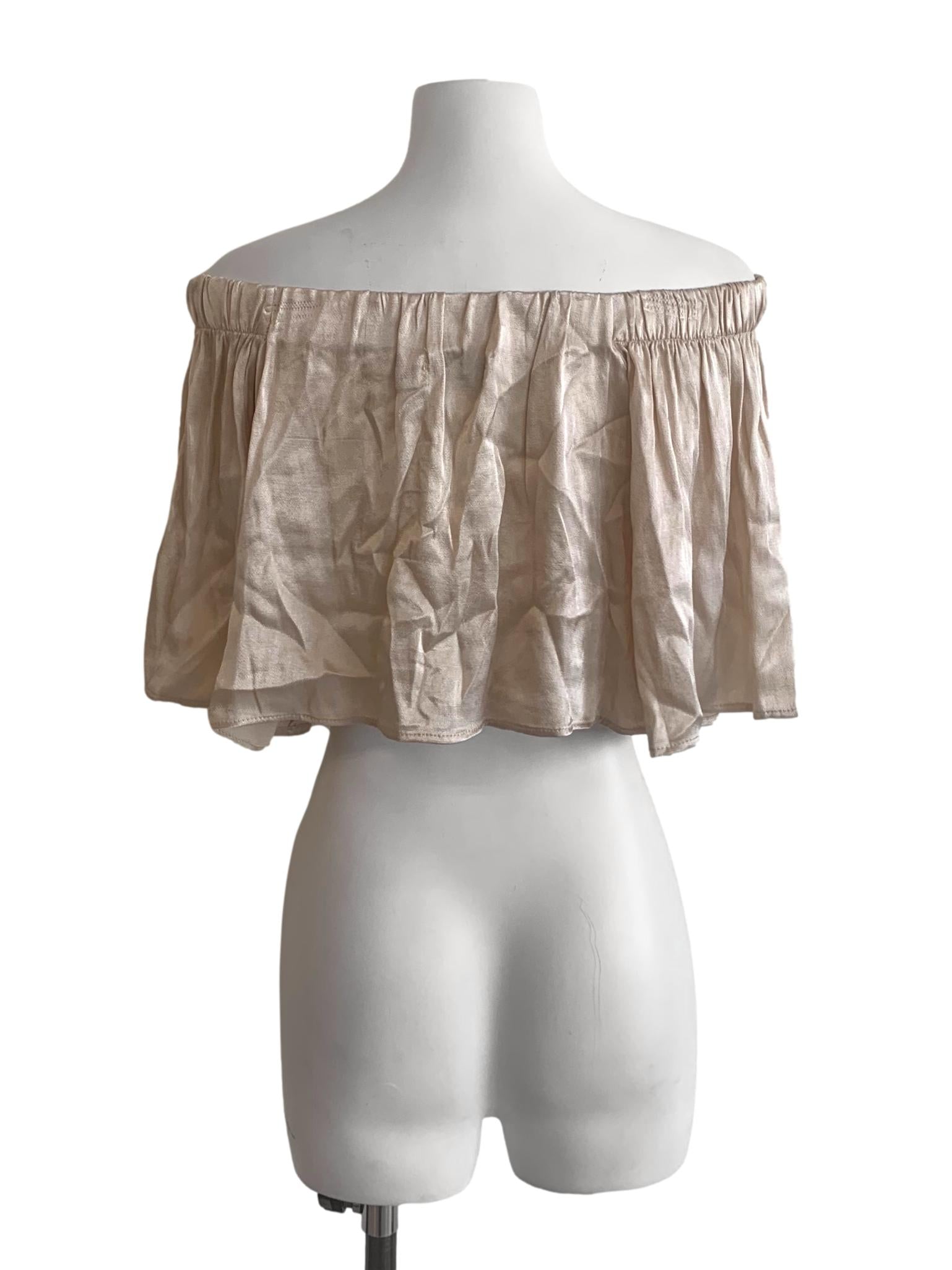 Sand Beige Off Shoulder Top TEM