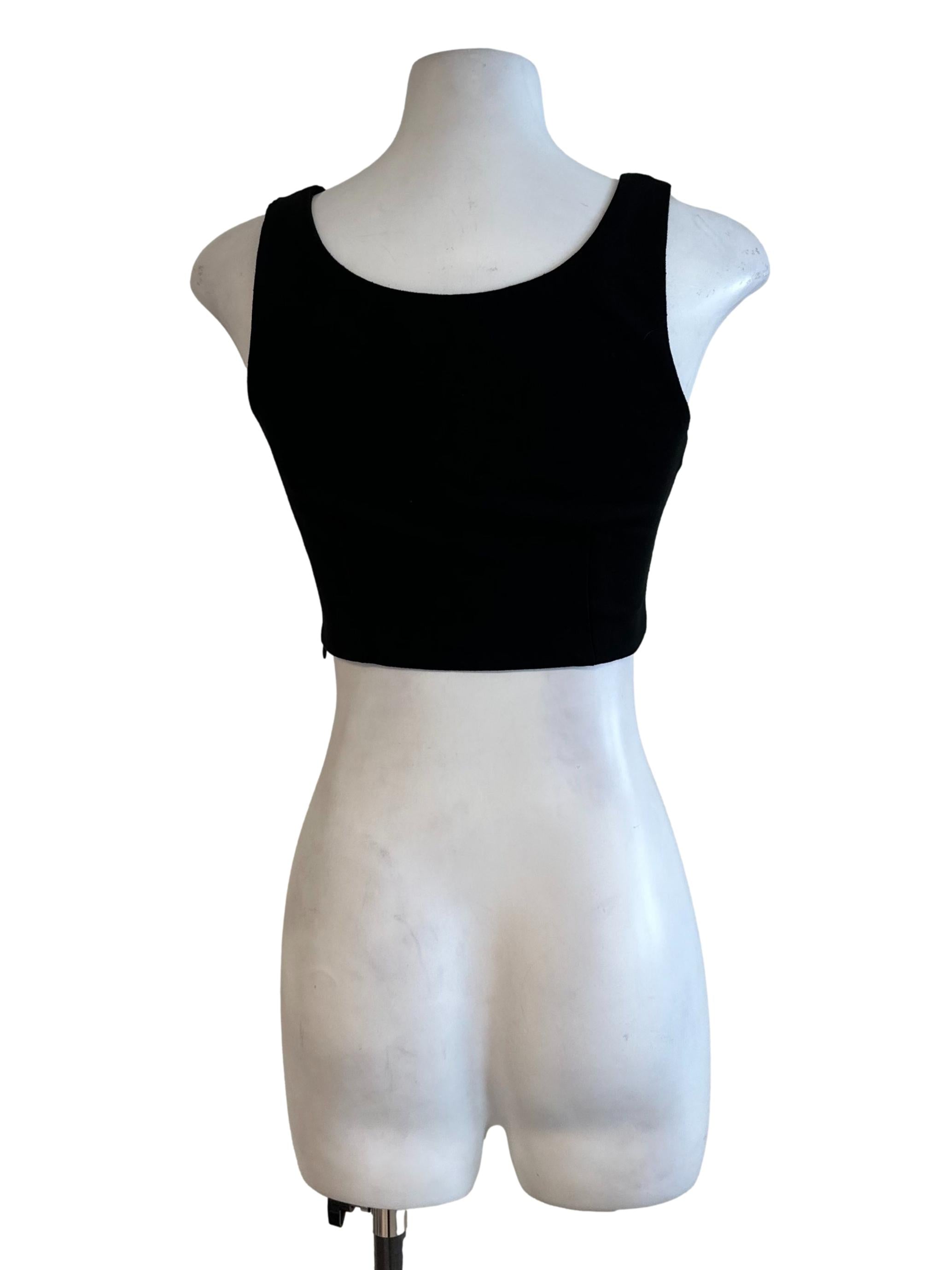 Black Round Crop Top
