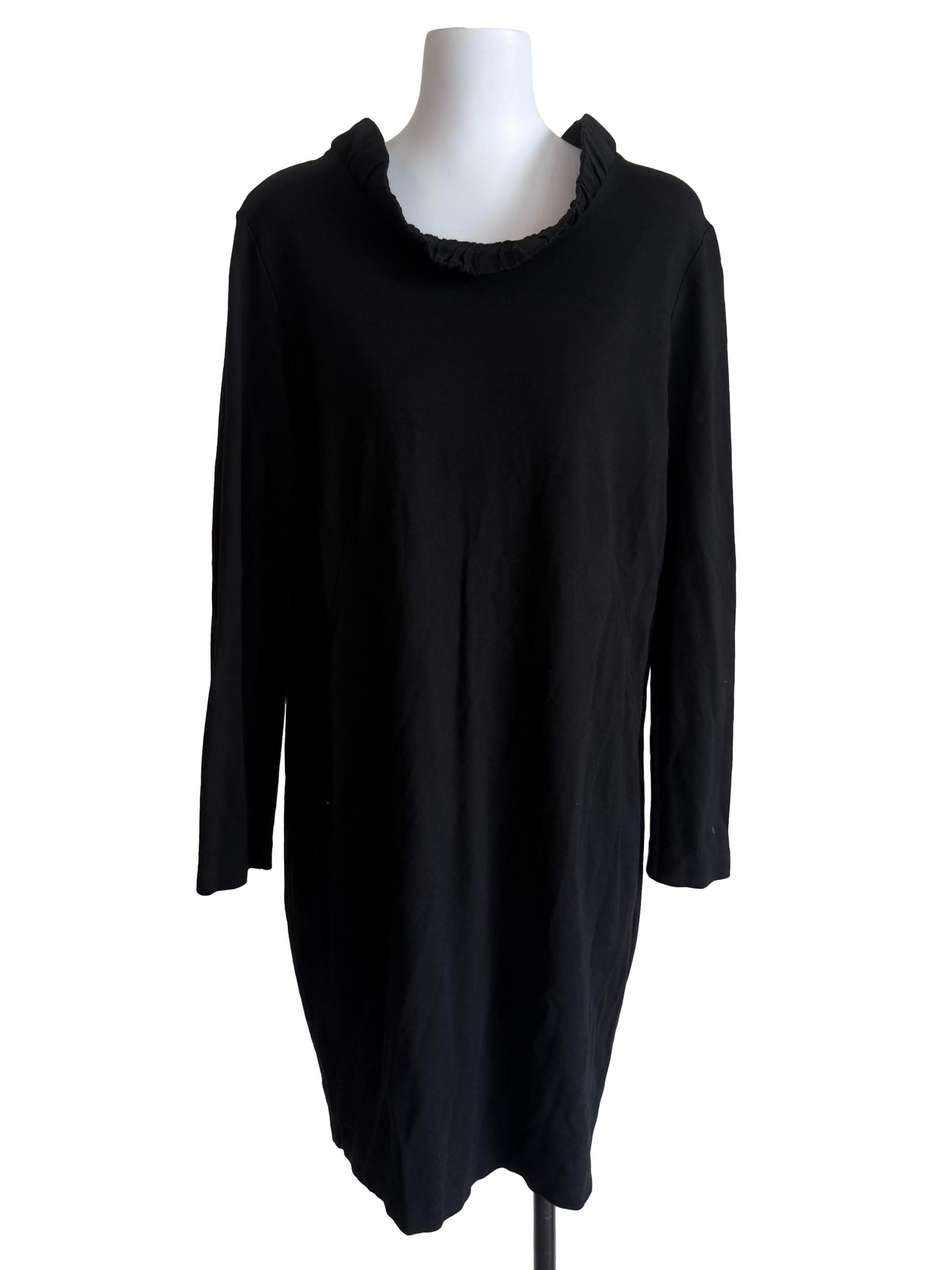 Black Boat Neck Baggy Dress