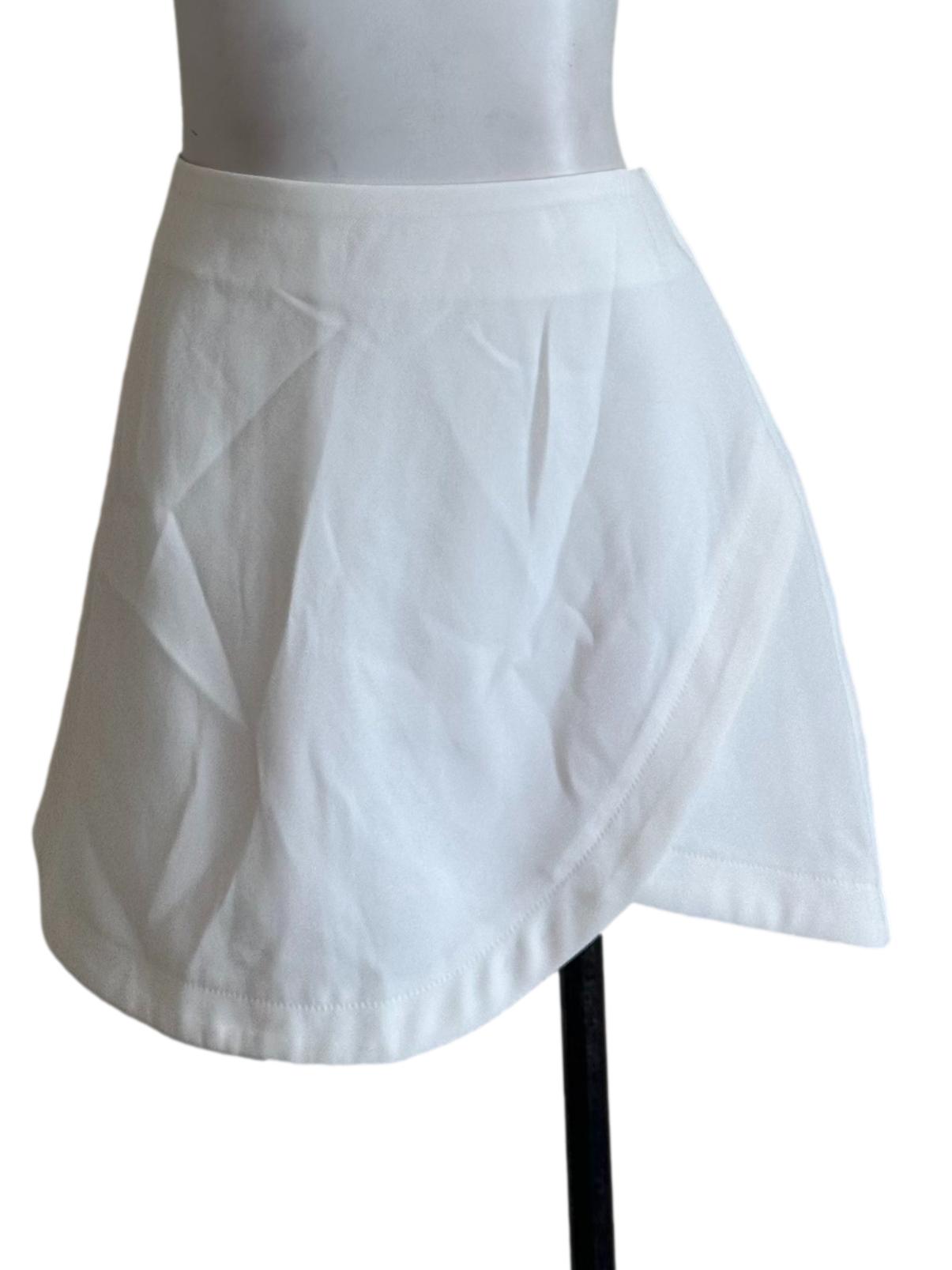 Ivory White Asymmetric Mini Skorts