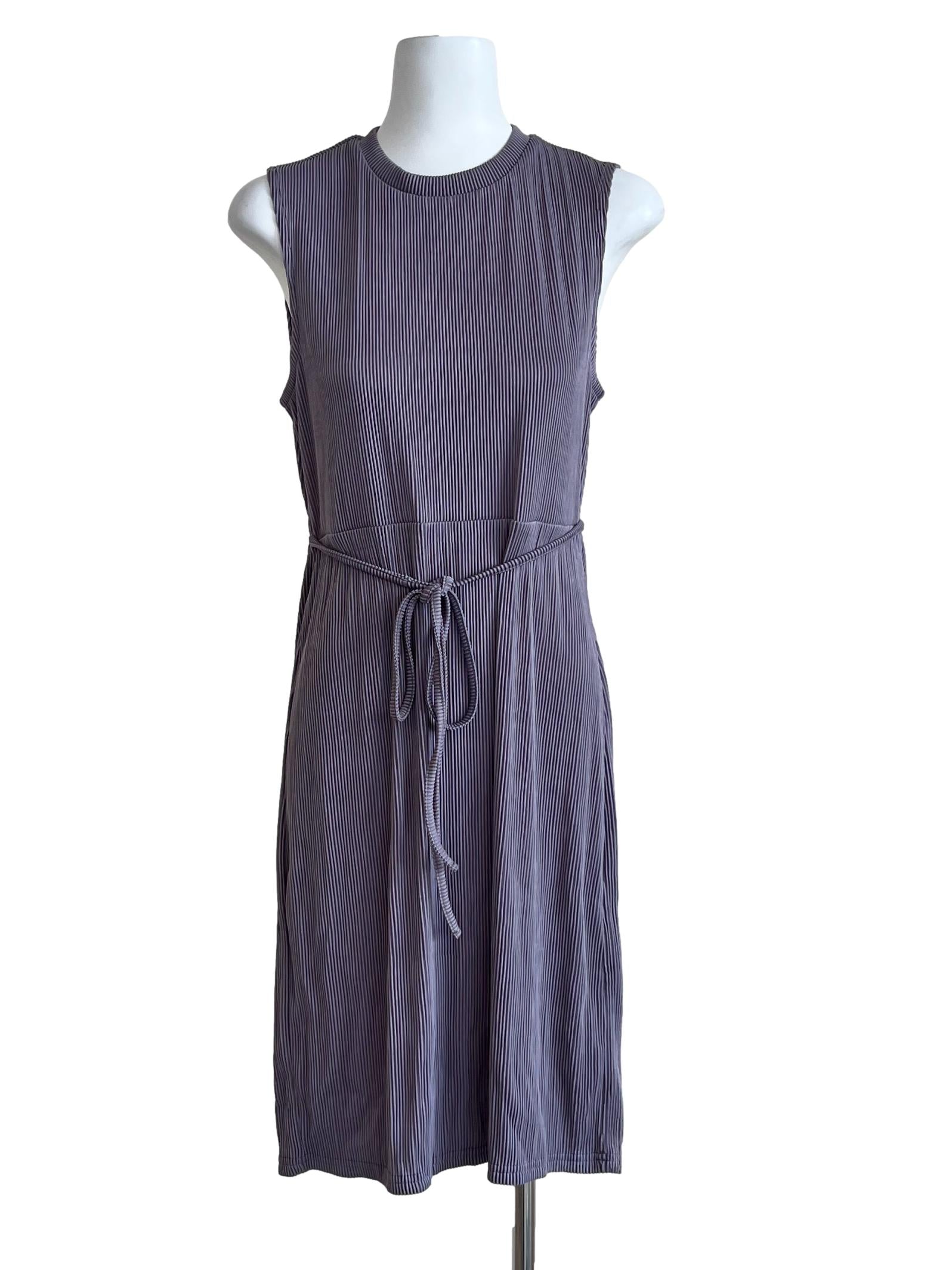 Purple Plain Stretchable Dress