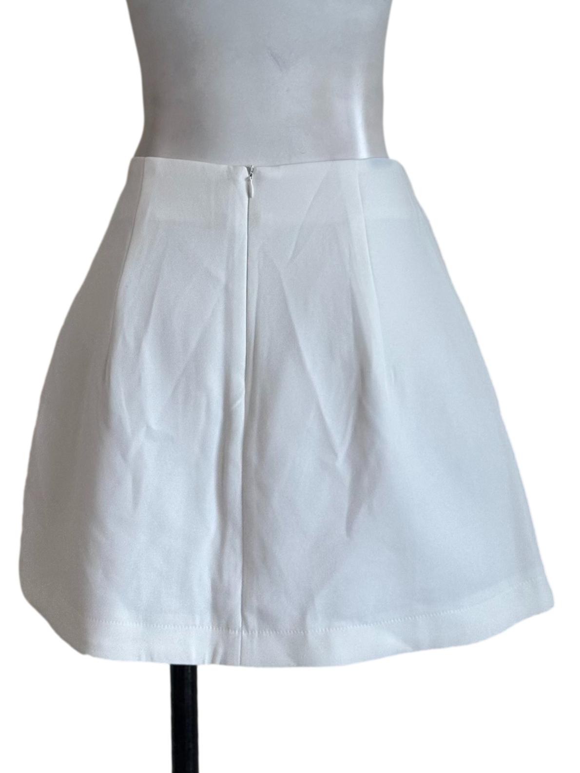 Ivory White Asymmetric Mini Skorts