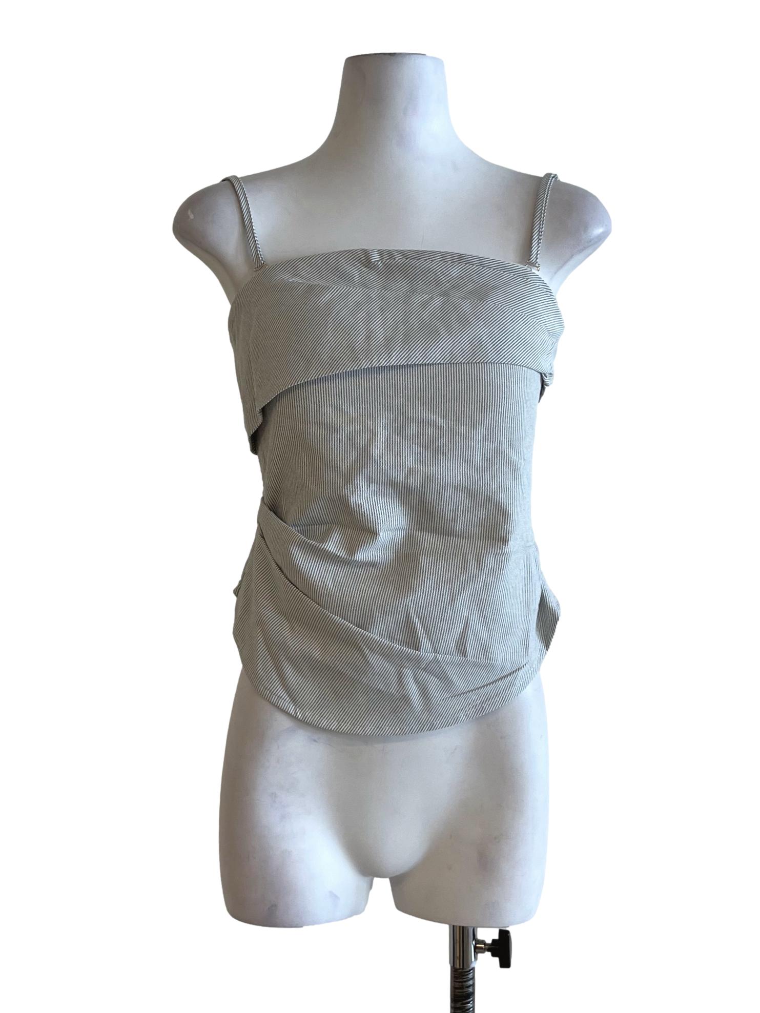 White Pencil Stripe Sleeveless Top