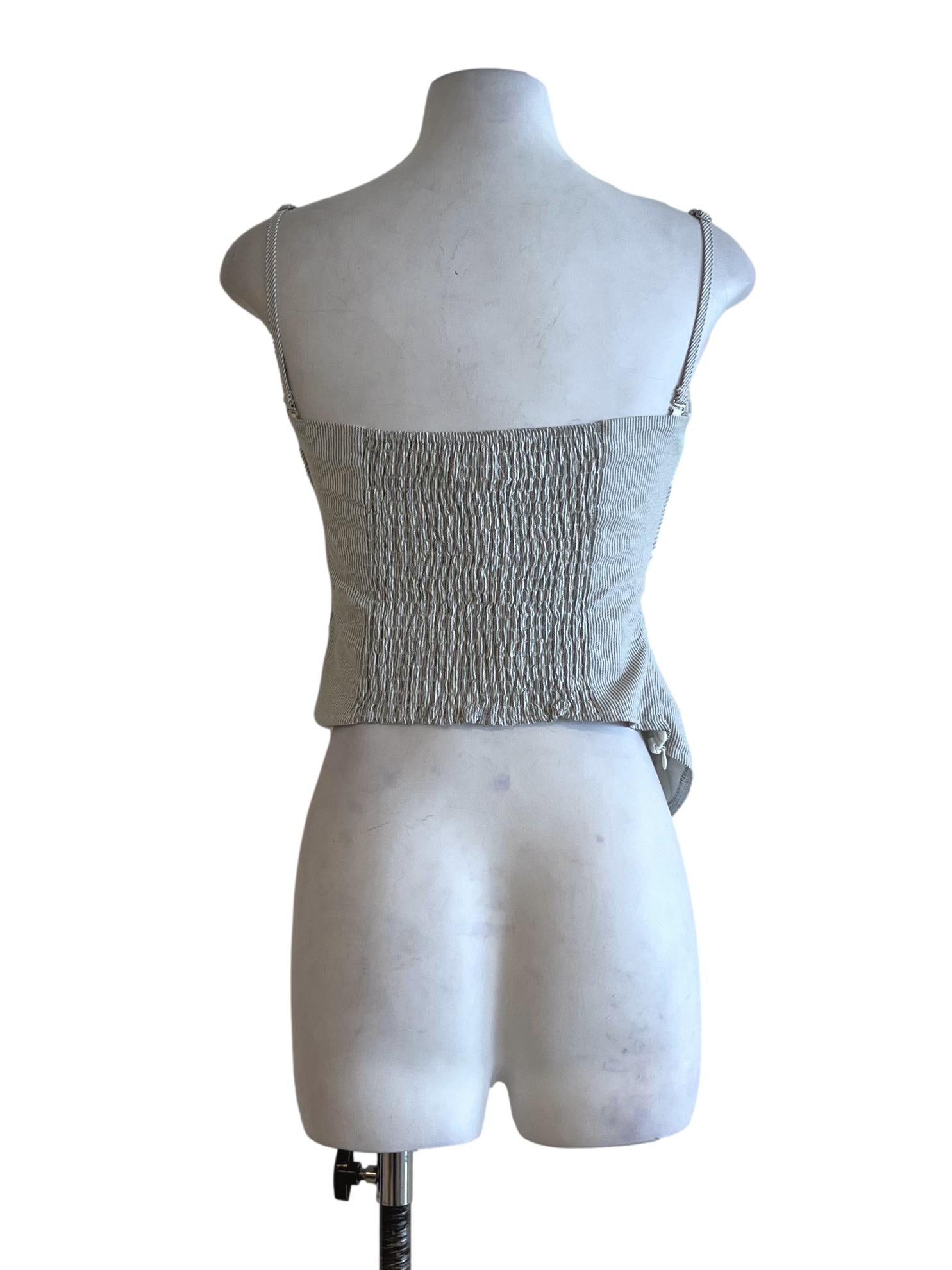 White Pencil Stripe Sleeveless Top