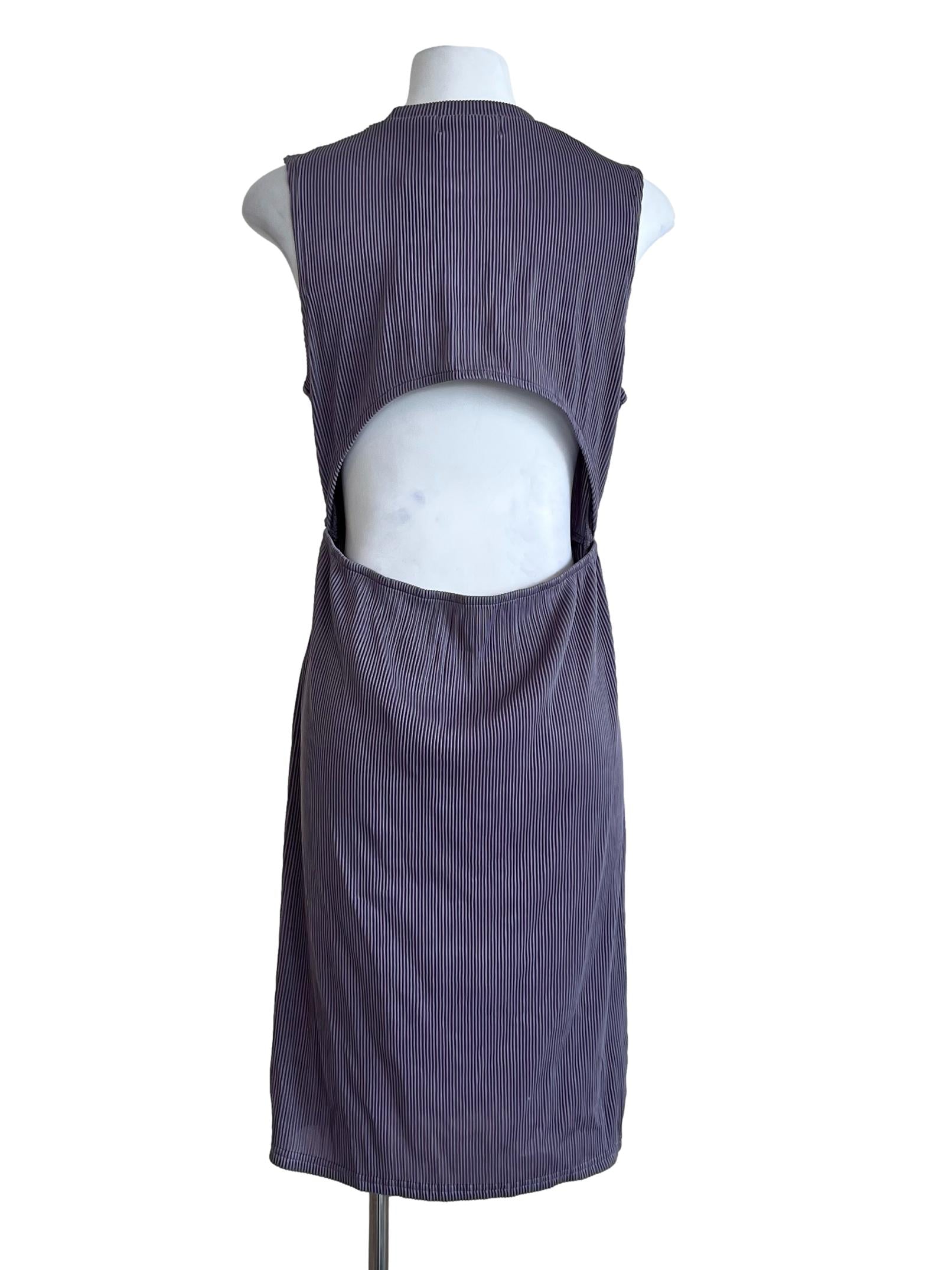 Purple Plain Stretchable Dress