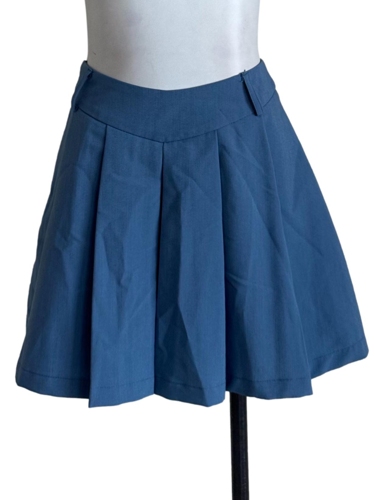 Aegean Blue Knife Pleated Skorts