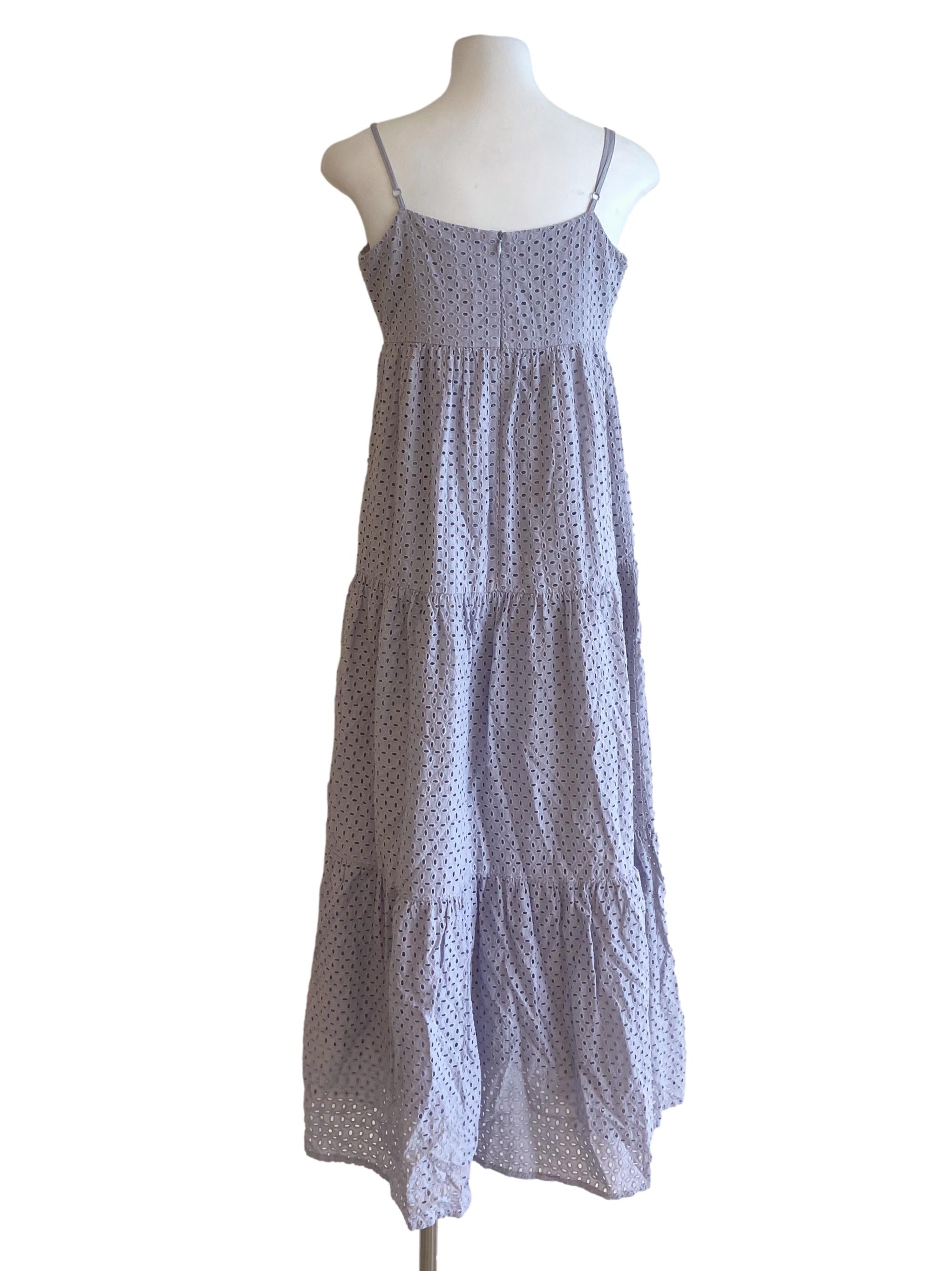 Heather Purple Sleeveless Embroidery Layered Dress