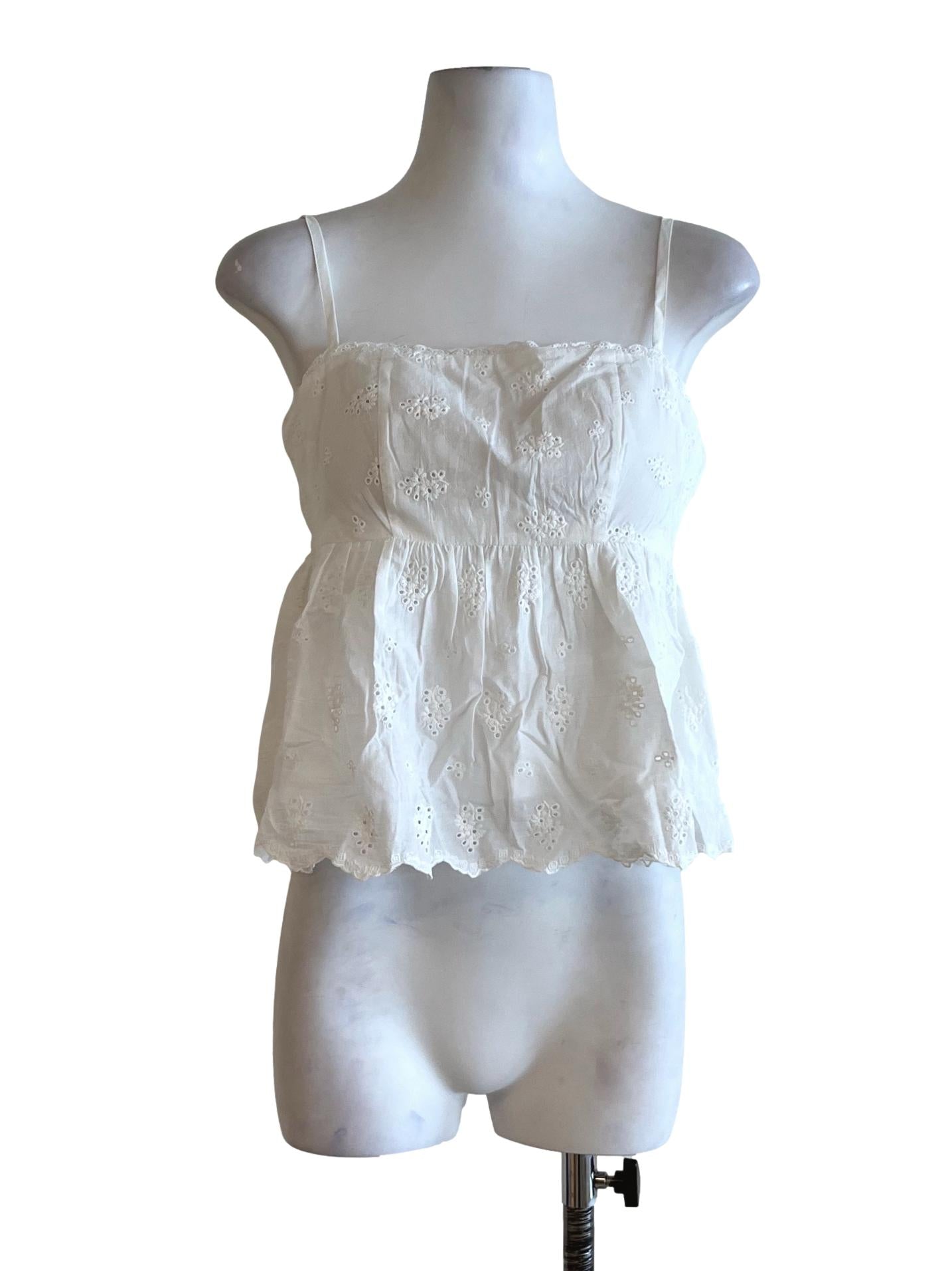 White Spaghetti Strap Sleeveless Top