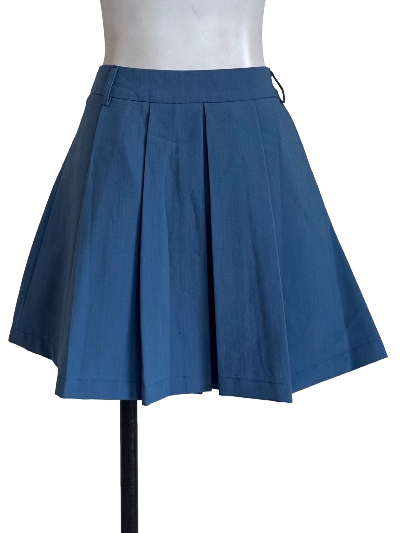 Aegean Blue Knife Pleated Skorts