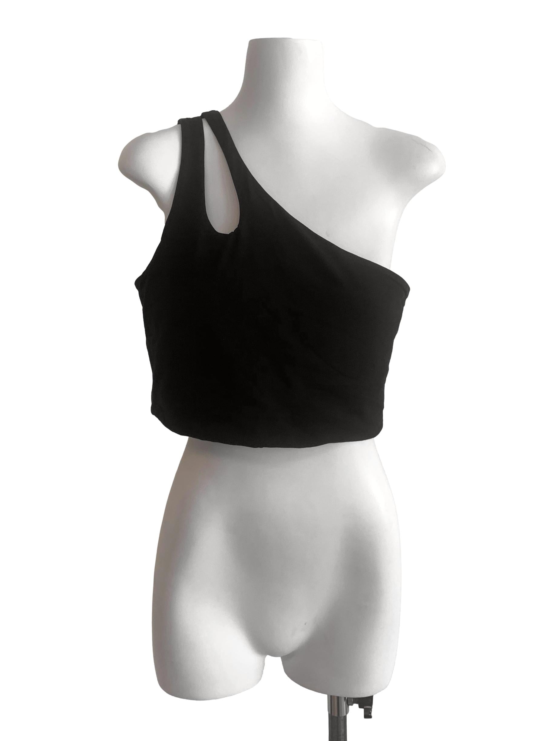 Black Asymmetric Neck Top TTR