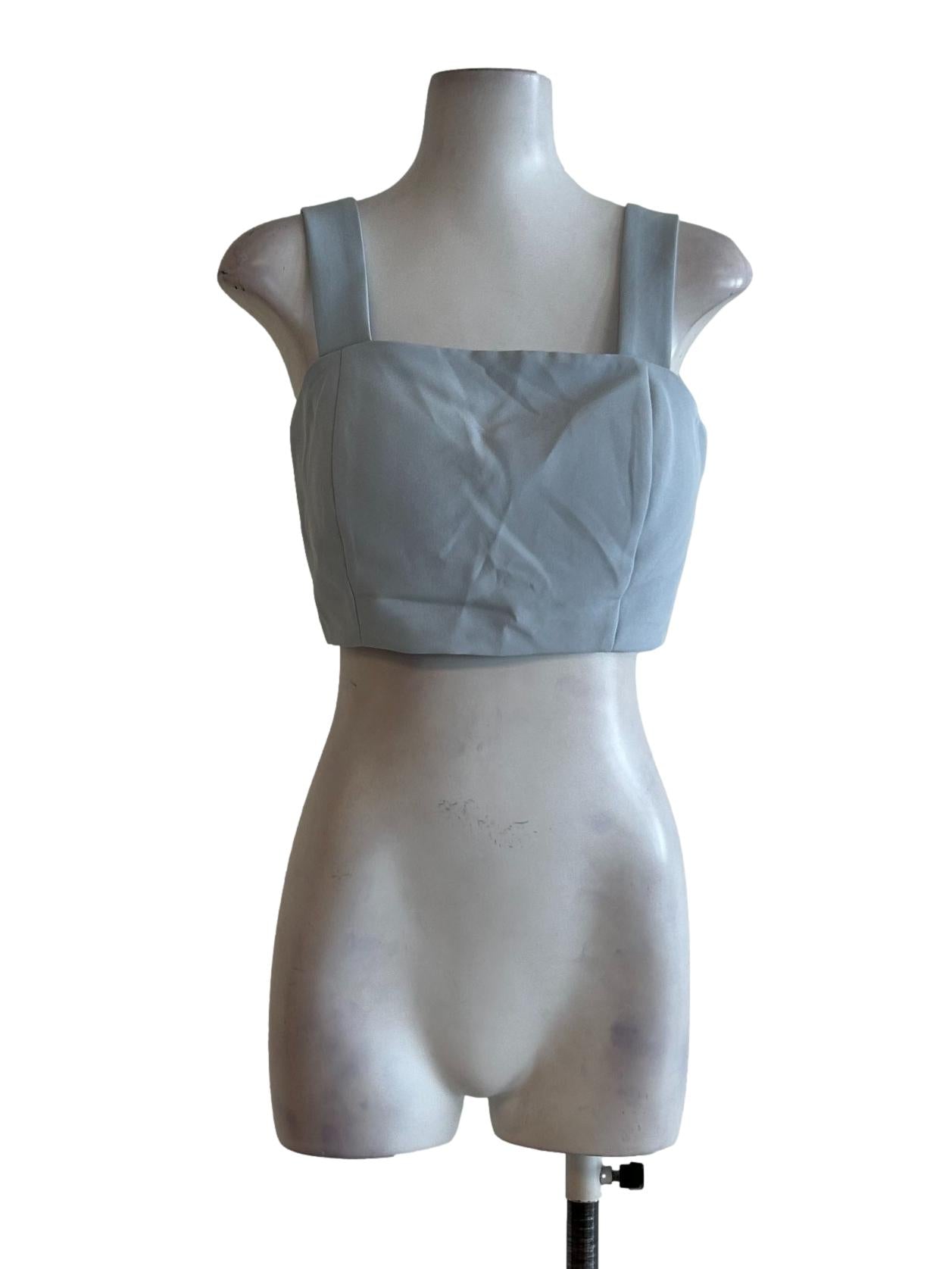 Baby Blue Square Neck Top