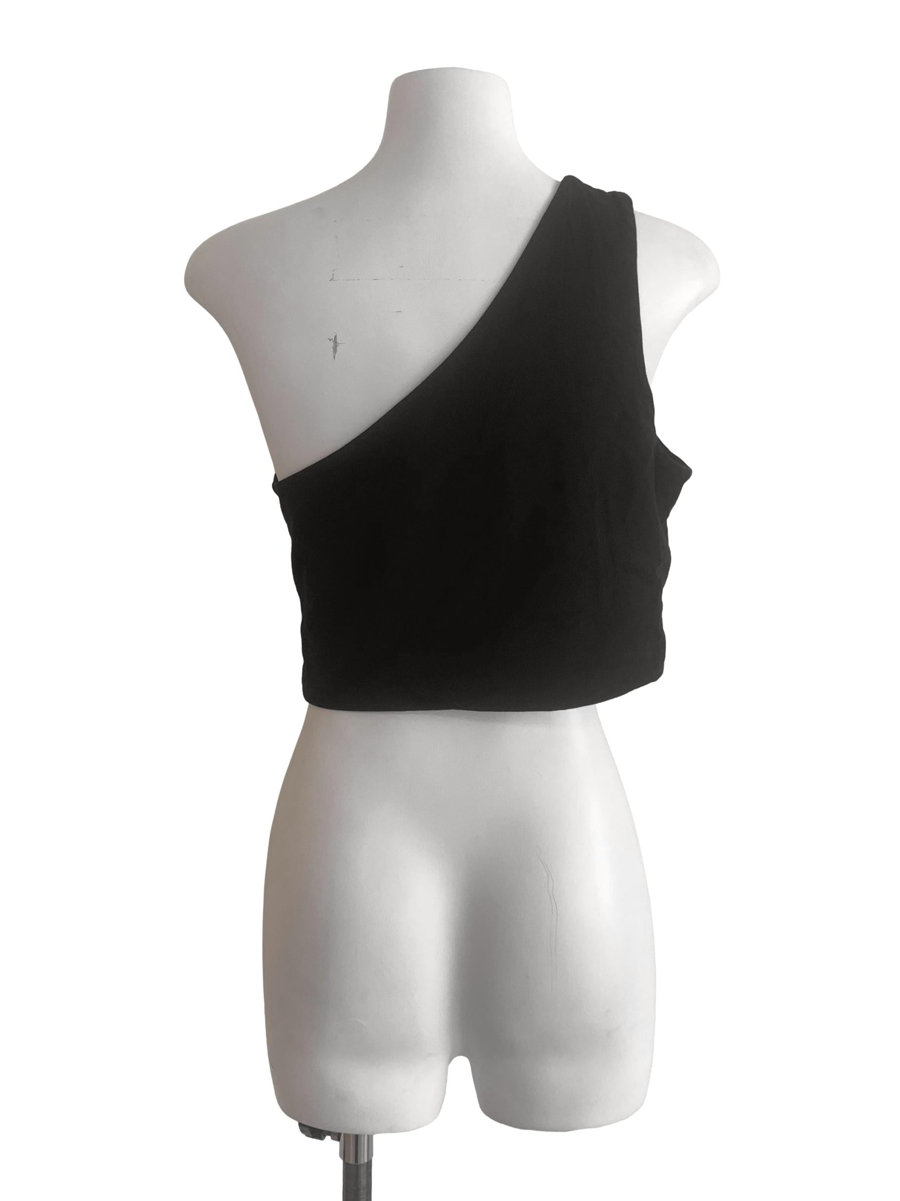 Black Asymmetric Neck Top TTR
