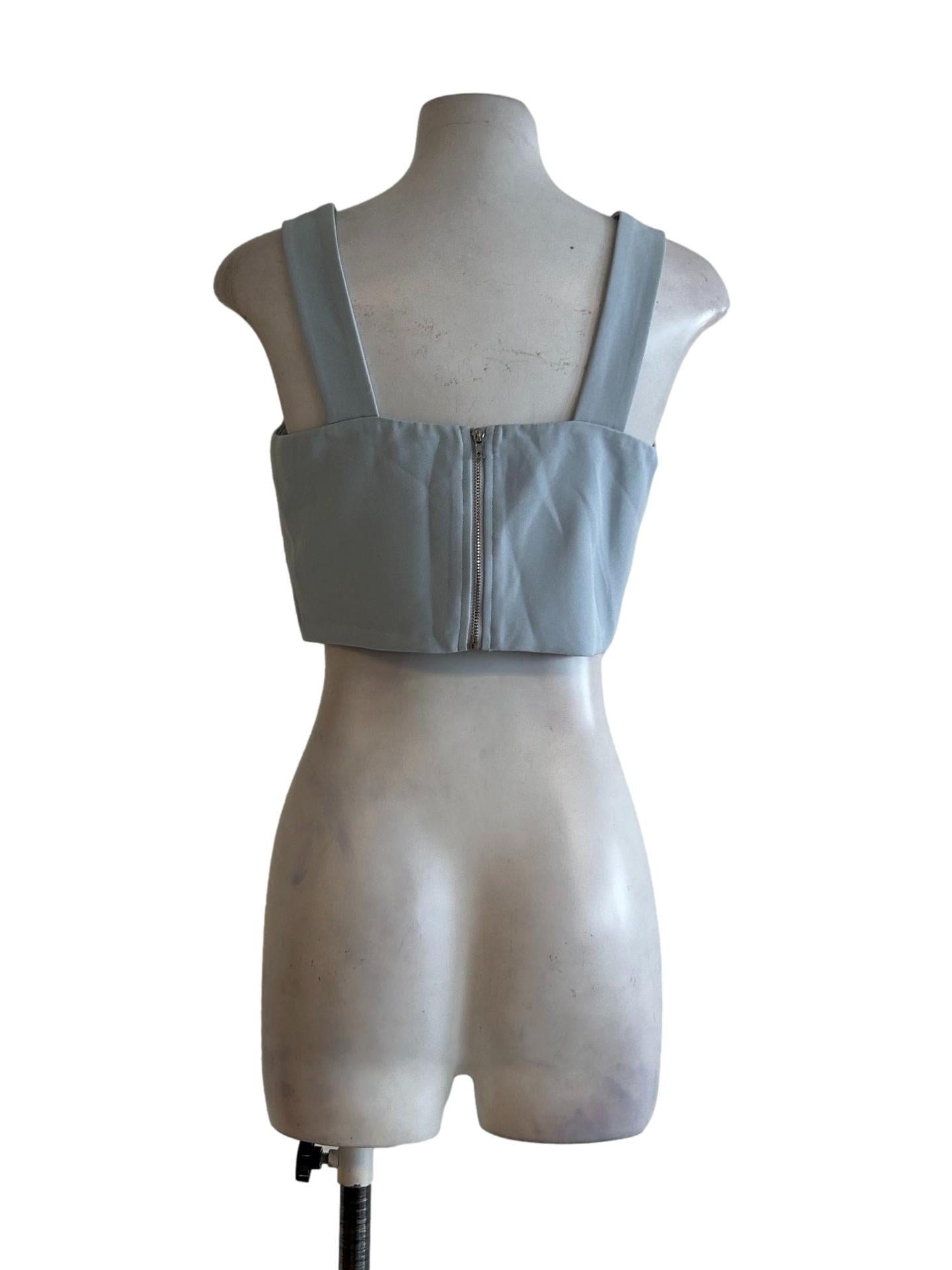 Baby Blue Square Neck Top