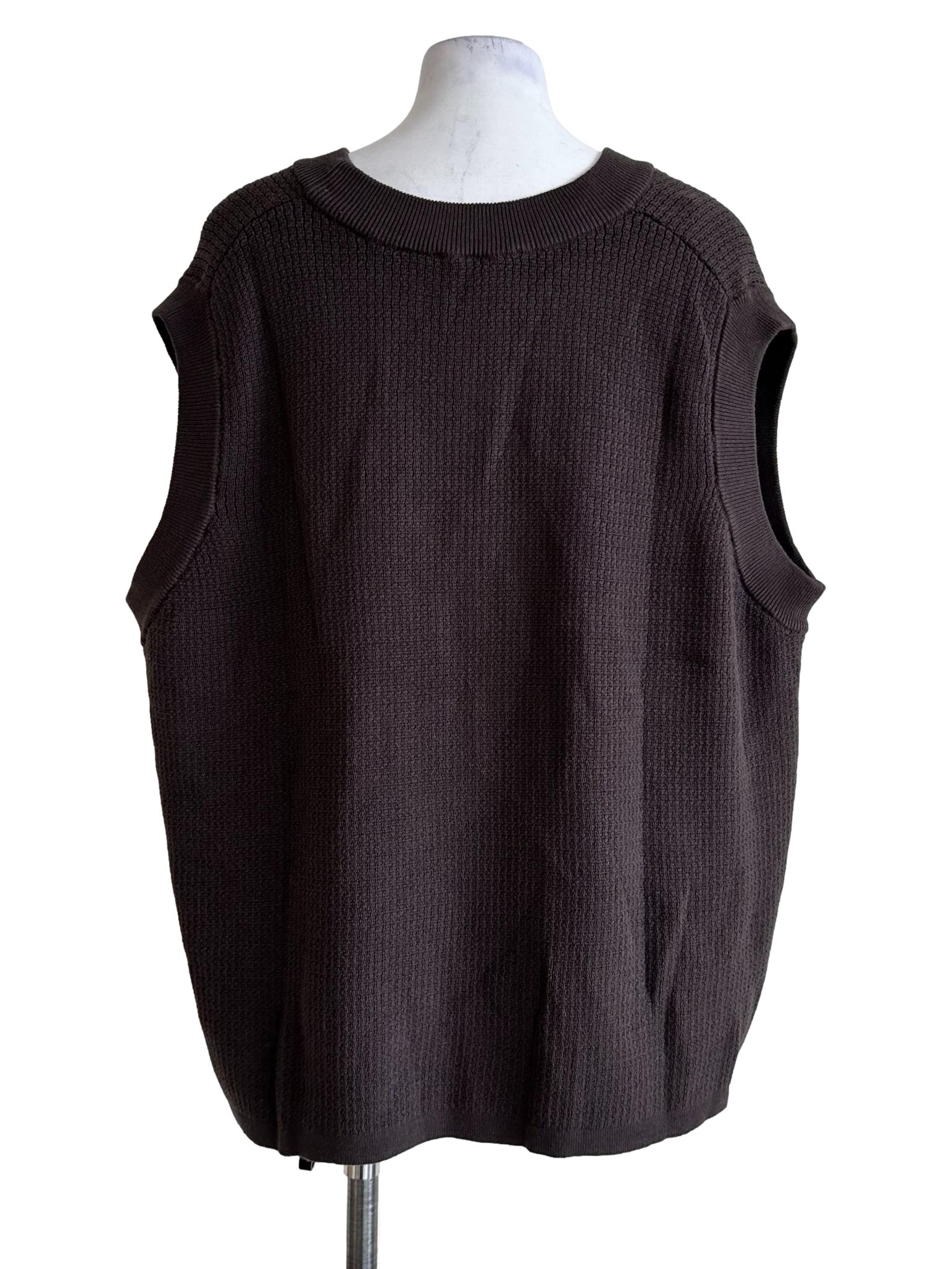 Brown V Neckline Knit Top