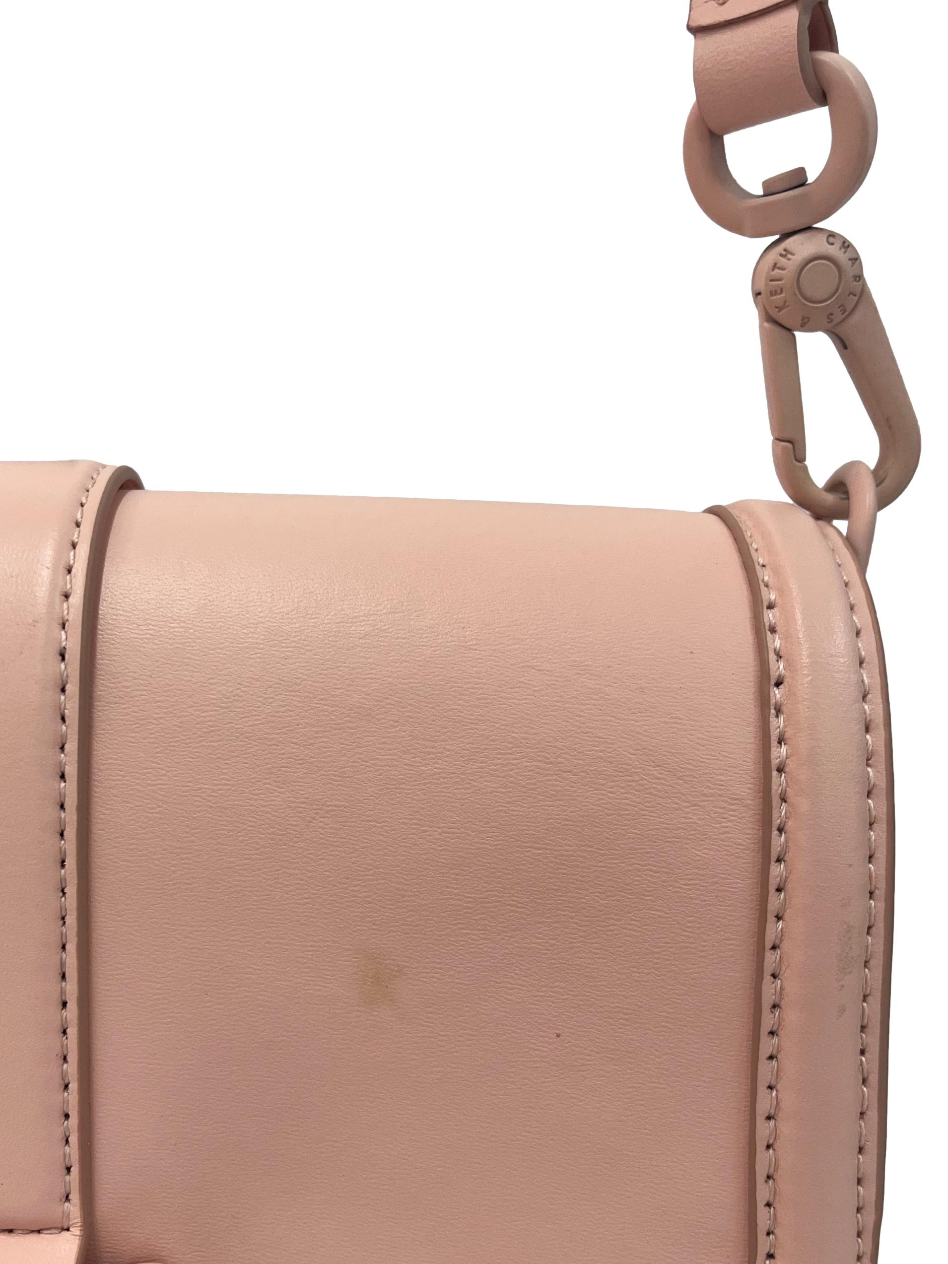 Light Pink Shoulder Bag With Changeable Straps