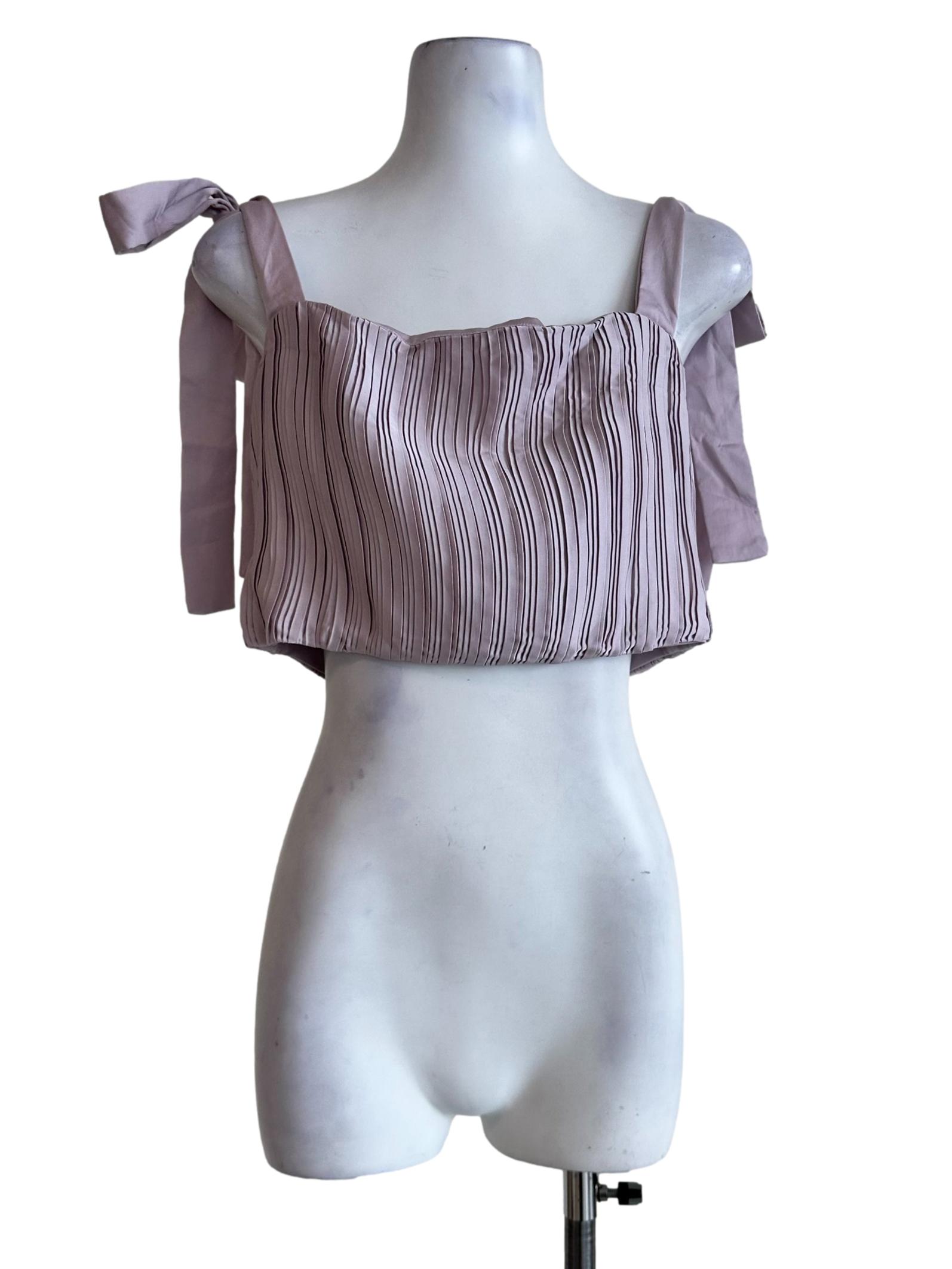 Lavendar Purple Pleated Sleeveless Top