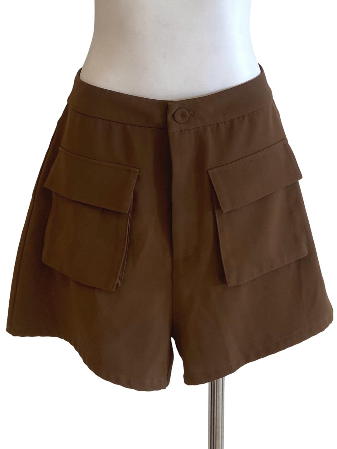 Tawny Brown Front Pocket Twill Short Pants TCL