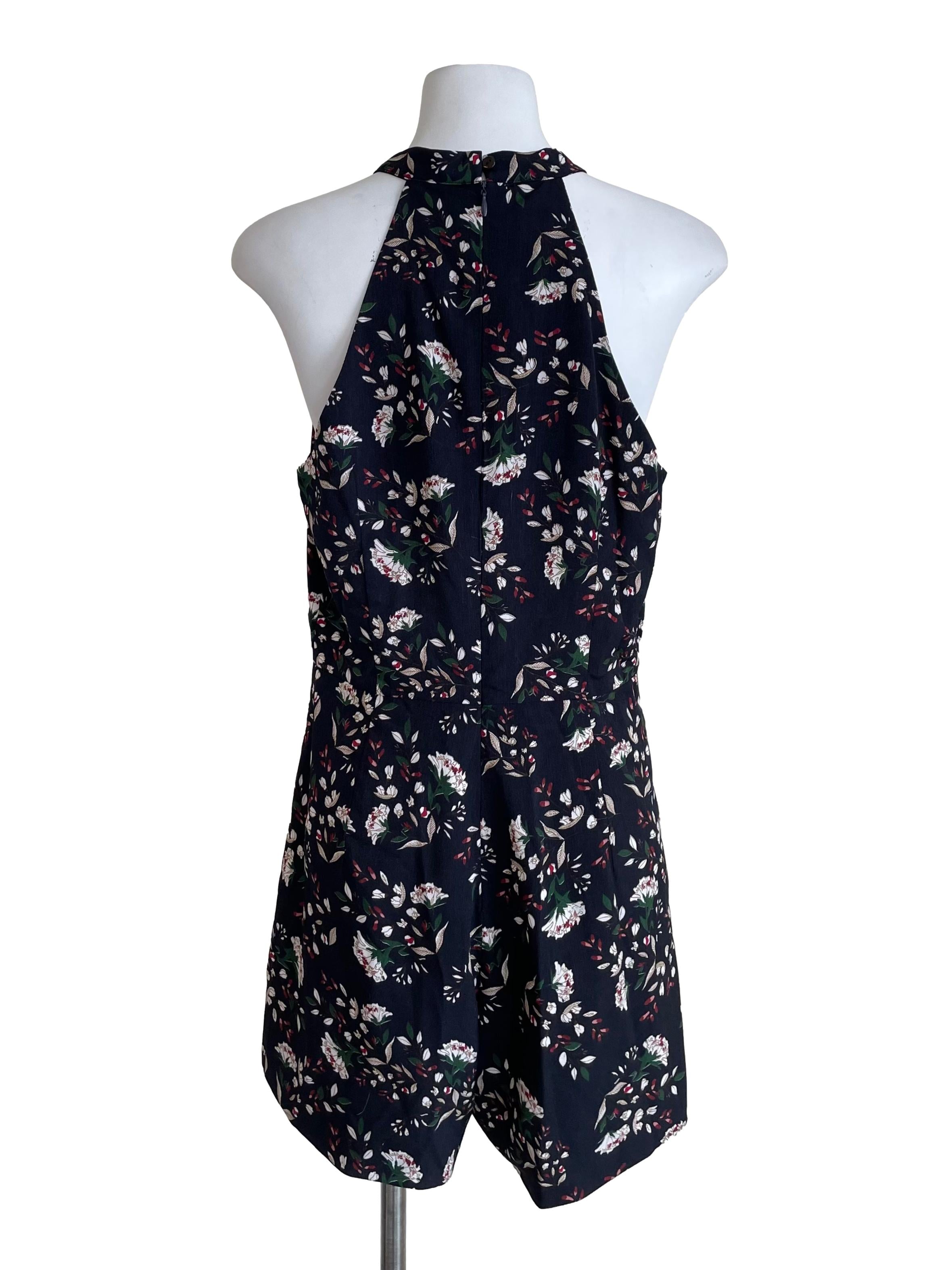 Black Floral Halter Neck Romper