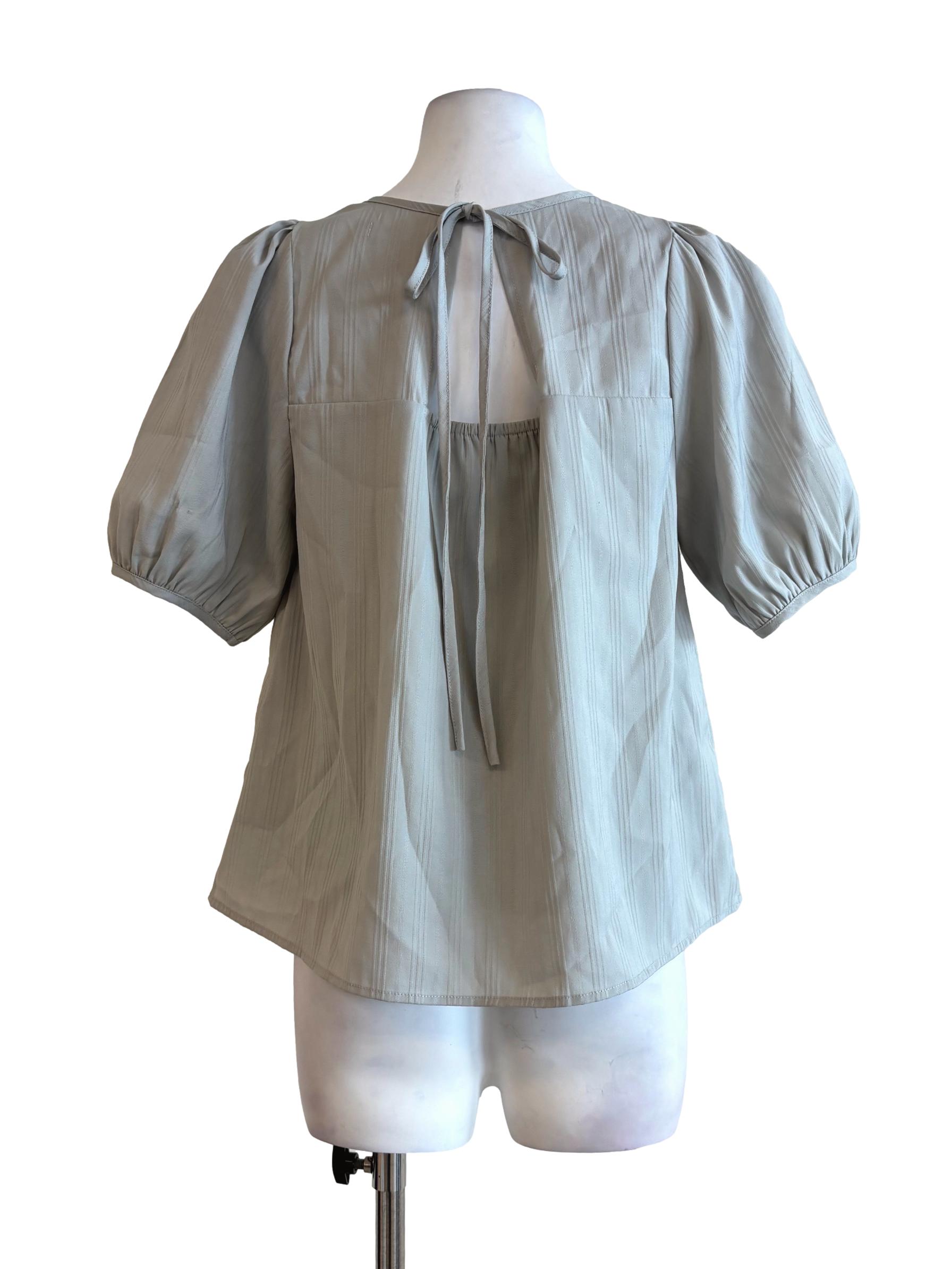 Basil Green Square Neck Blouse TWL