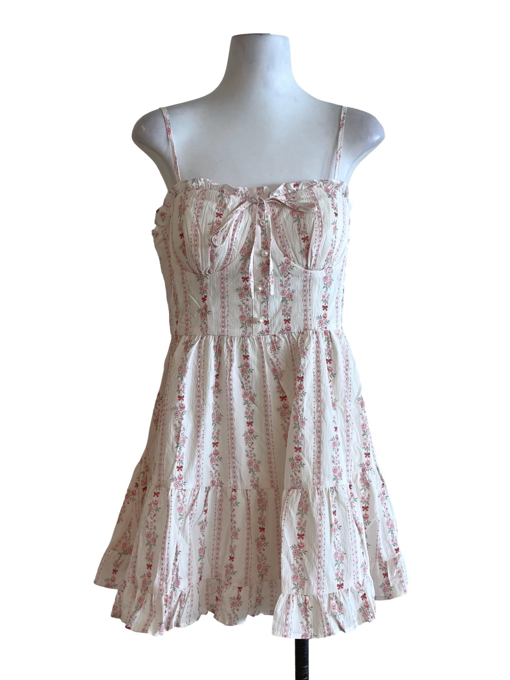 White Floral A-Line Dress