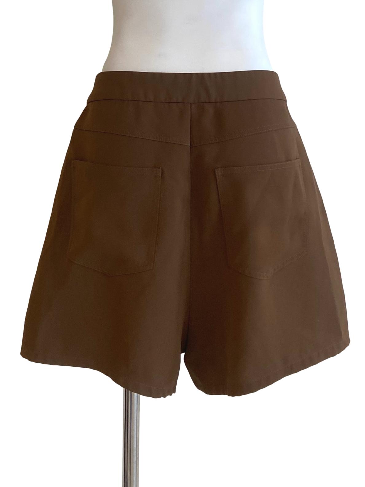 Tawny Brown Front Pocket Twill Short Pants TCL