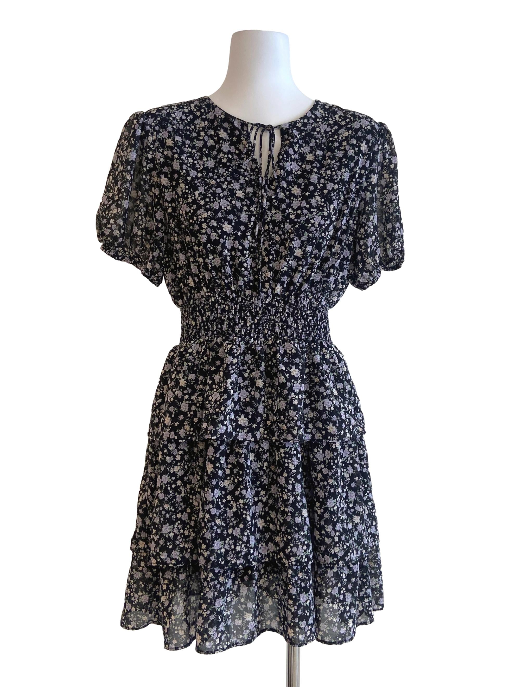 Black Floral Layered Rompers TCL