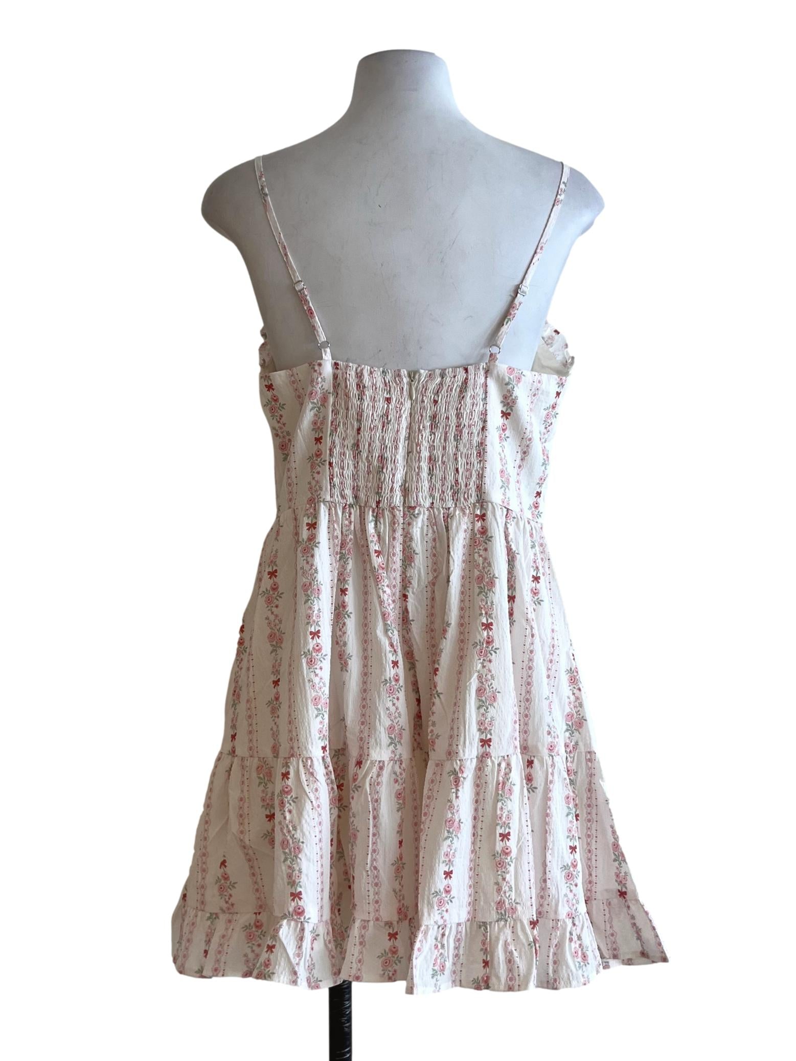 White Floral A-Line Dress