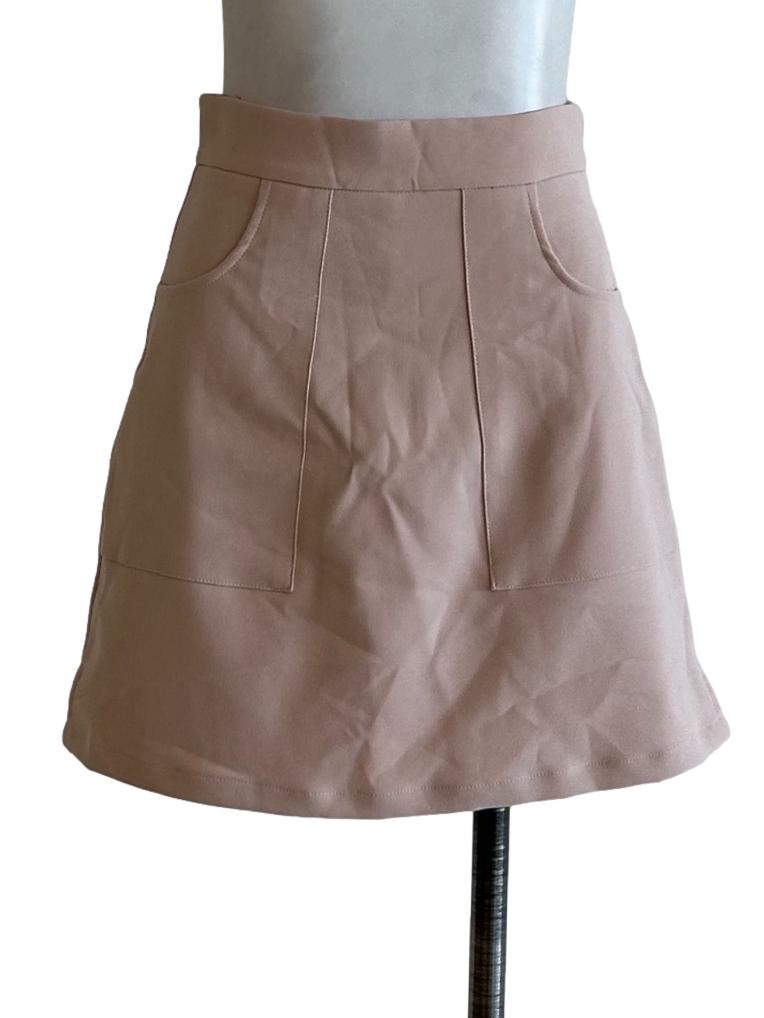 Nude Brown A-Line Skirt