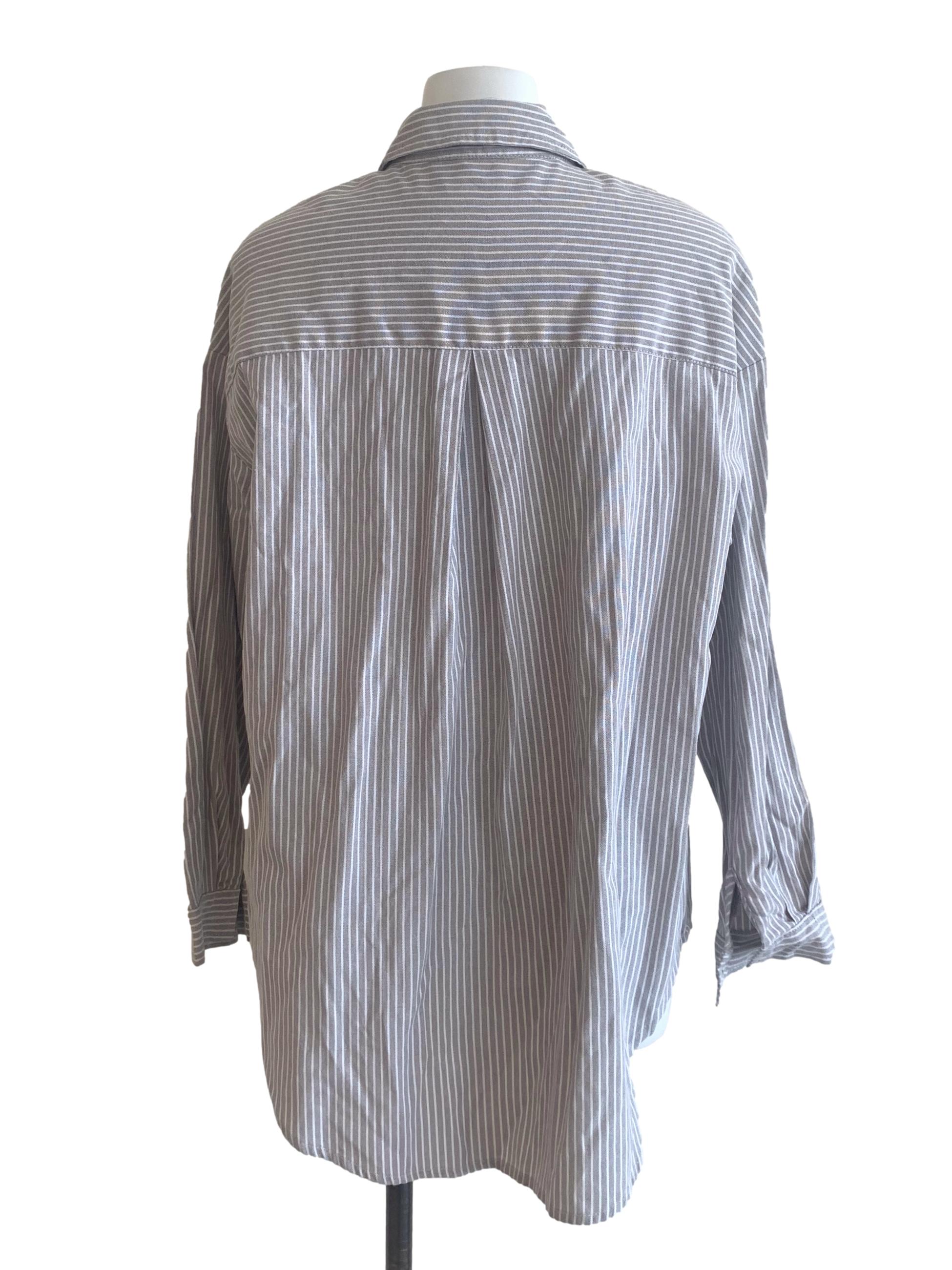 Grey Bengal Stripe Collared Top TTR