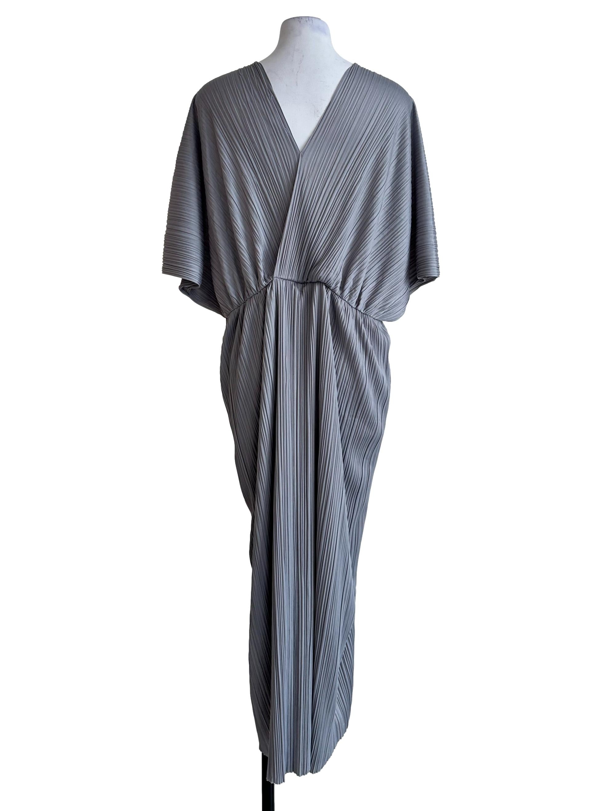 Dove Grey Pleated Maxi Dress
