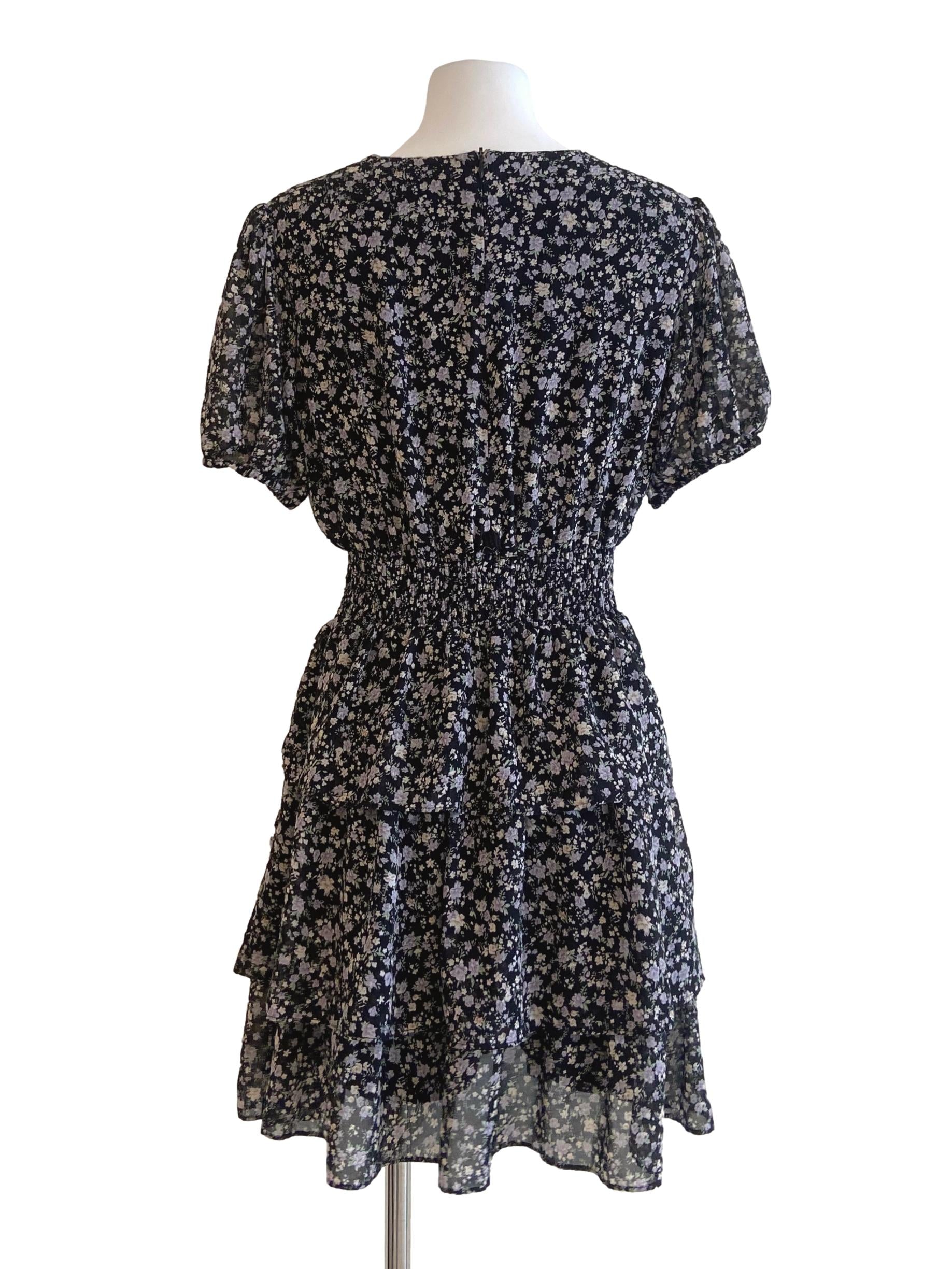 Black Floral Layered Rompers TCL