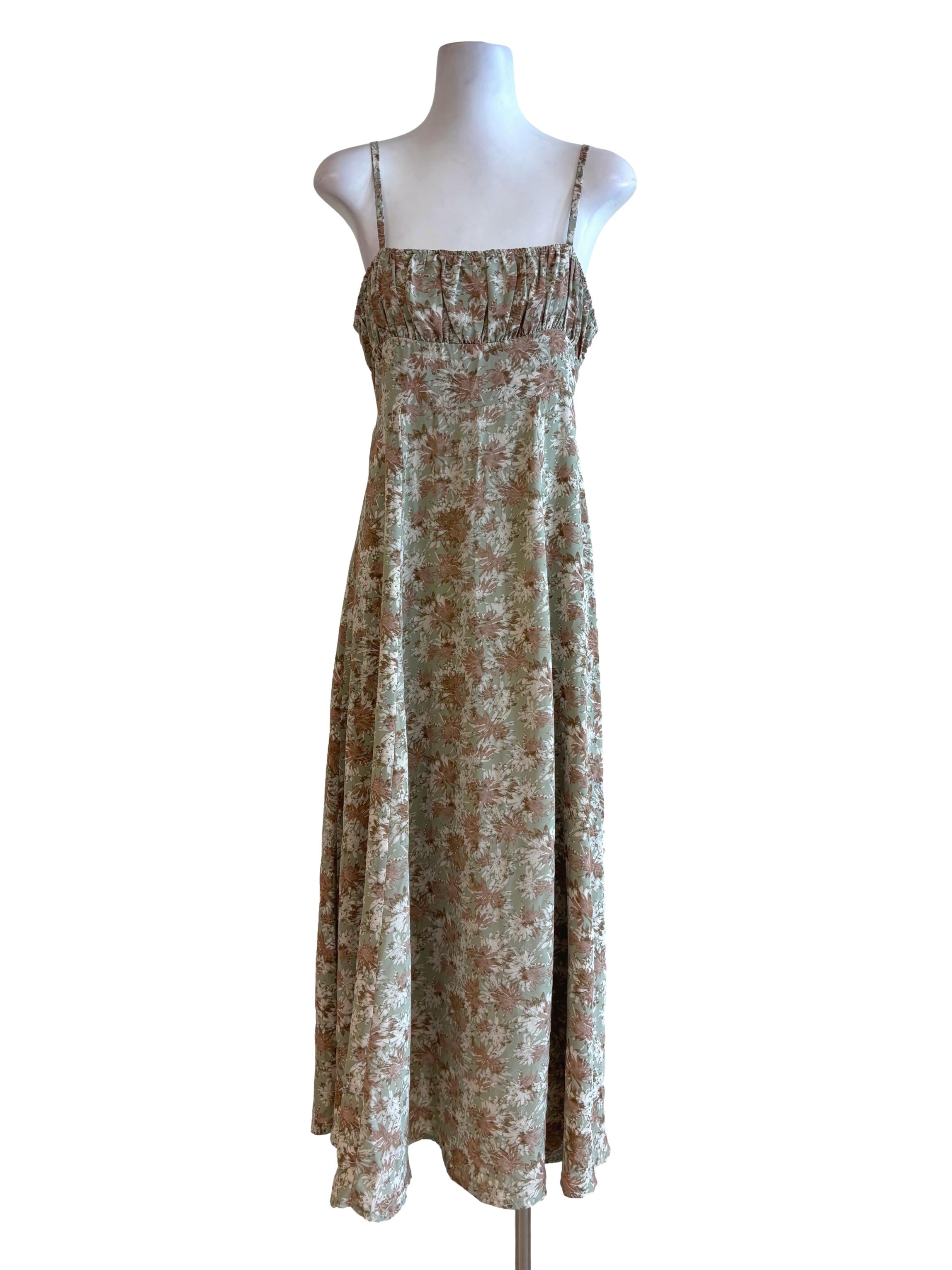 Sage Green Floral Sundress