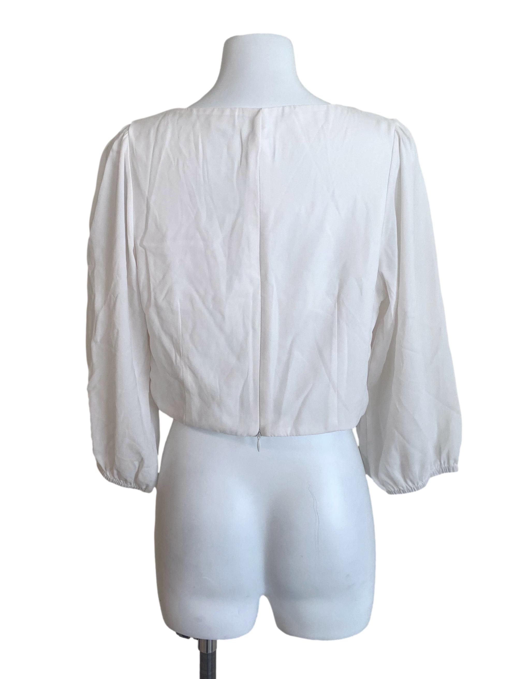 White Square Neck Top