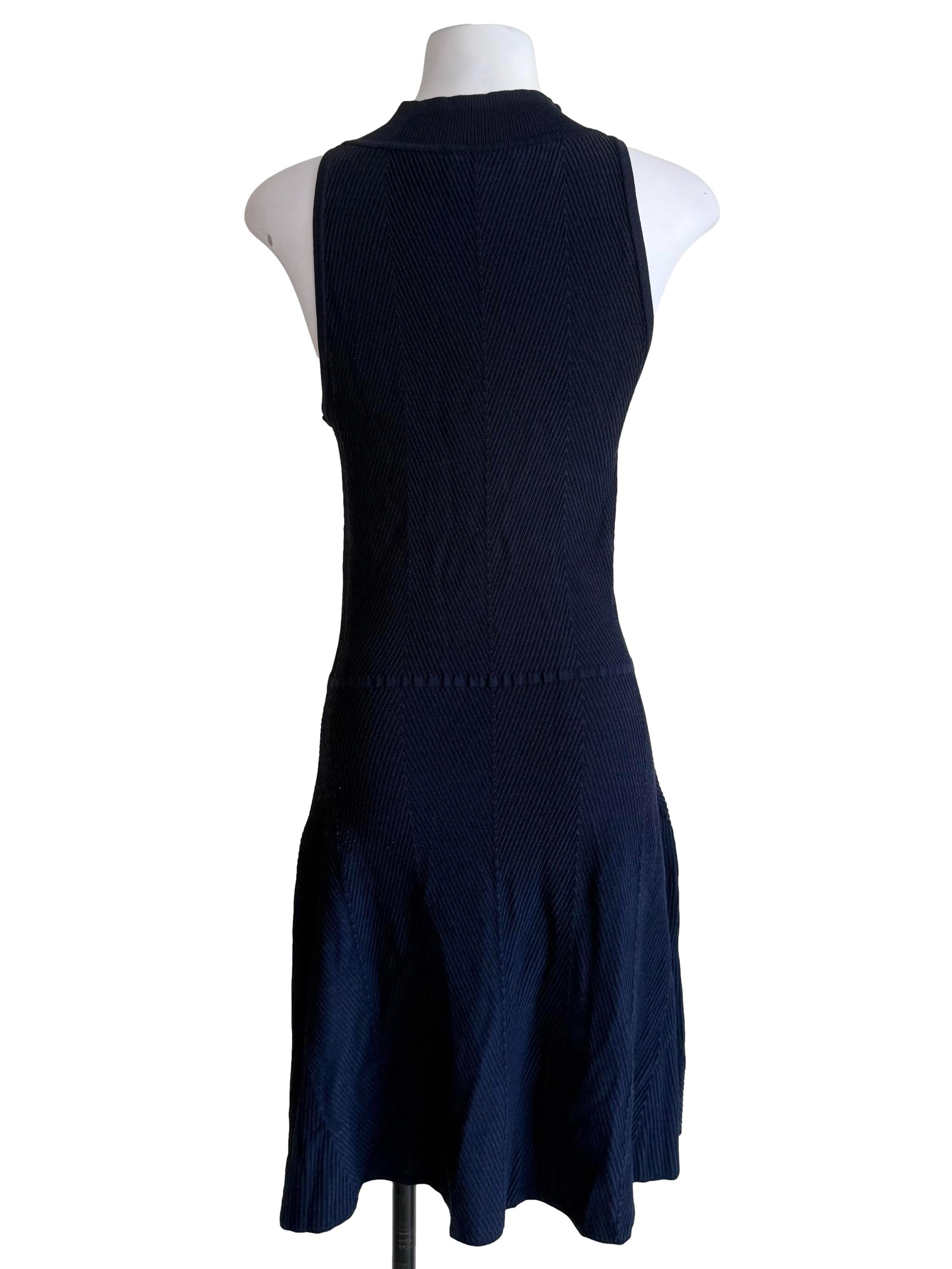 Deep Navy Sleeveless Knit Dress