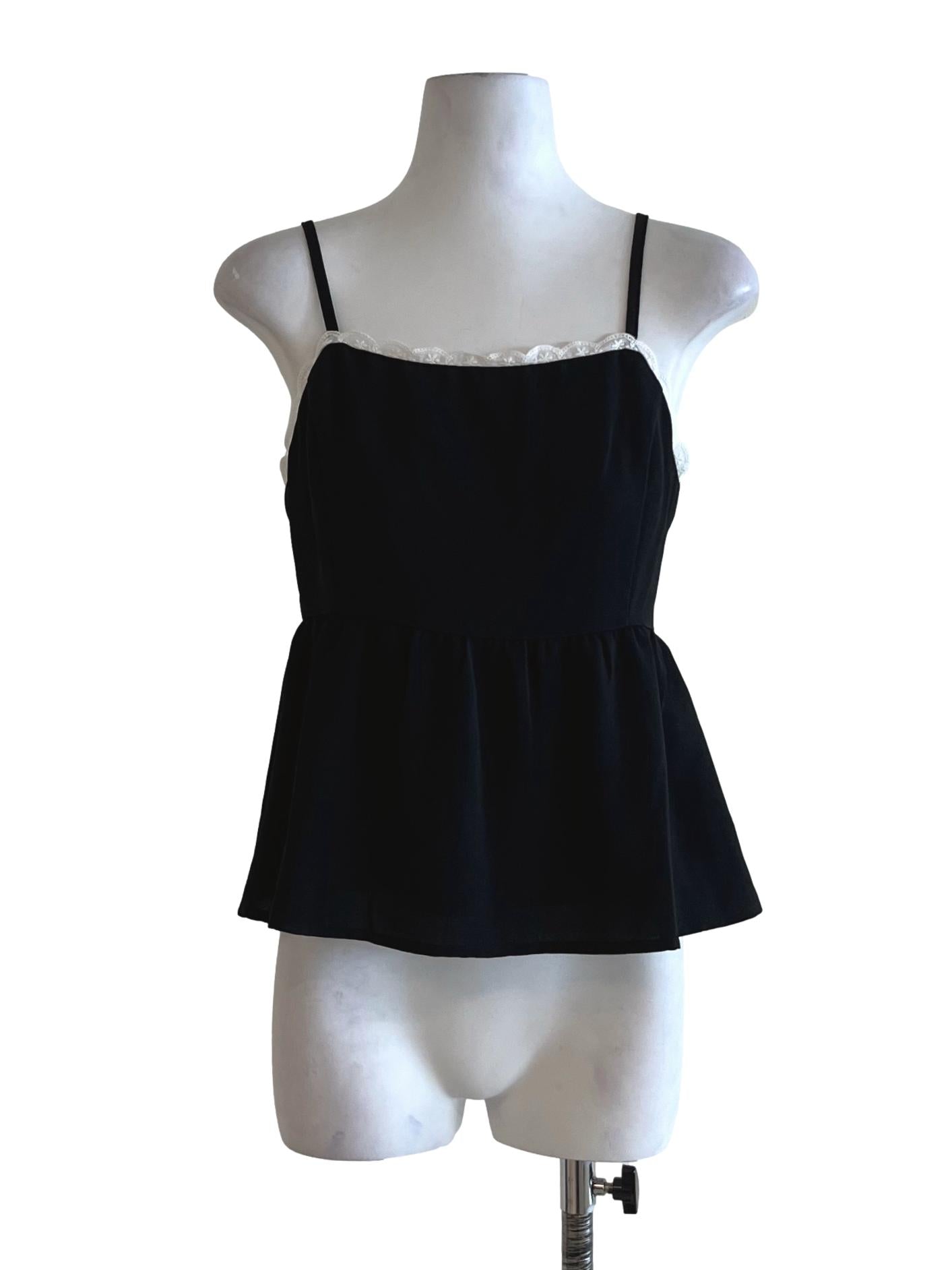 Black Spaghetti Strap Sleeveless Top