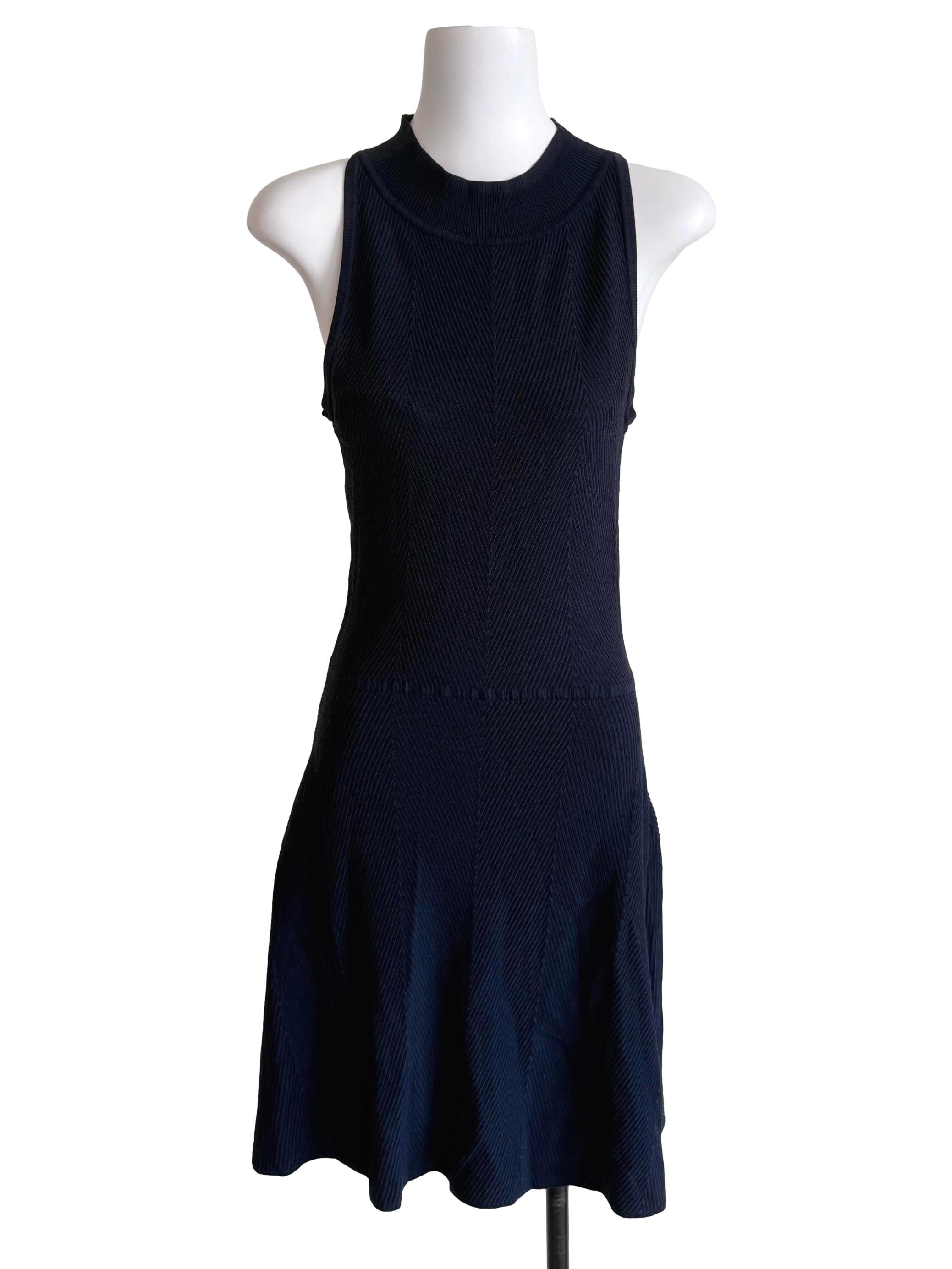 Deep Navy Sleeveless Knit Dress