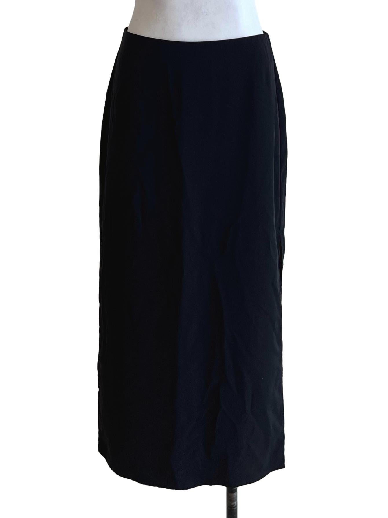 Black Plain A-Line Skirt