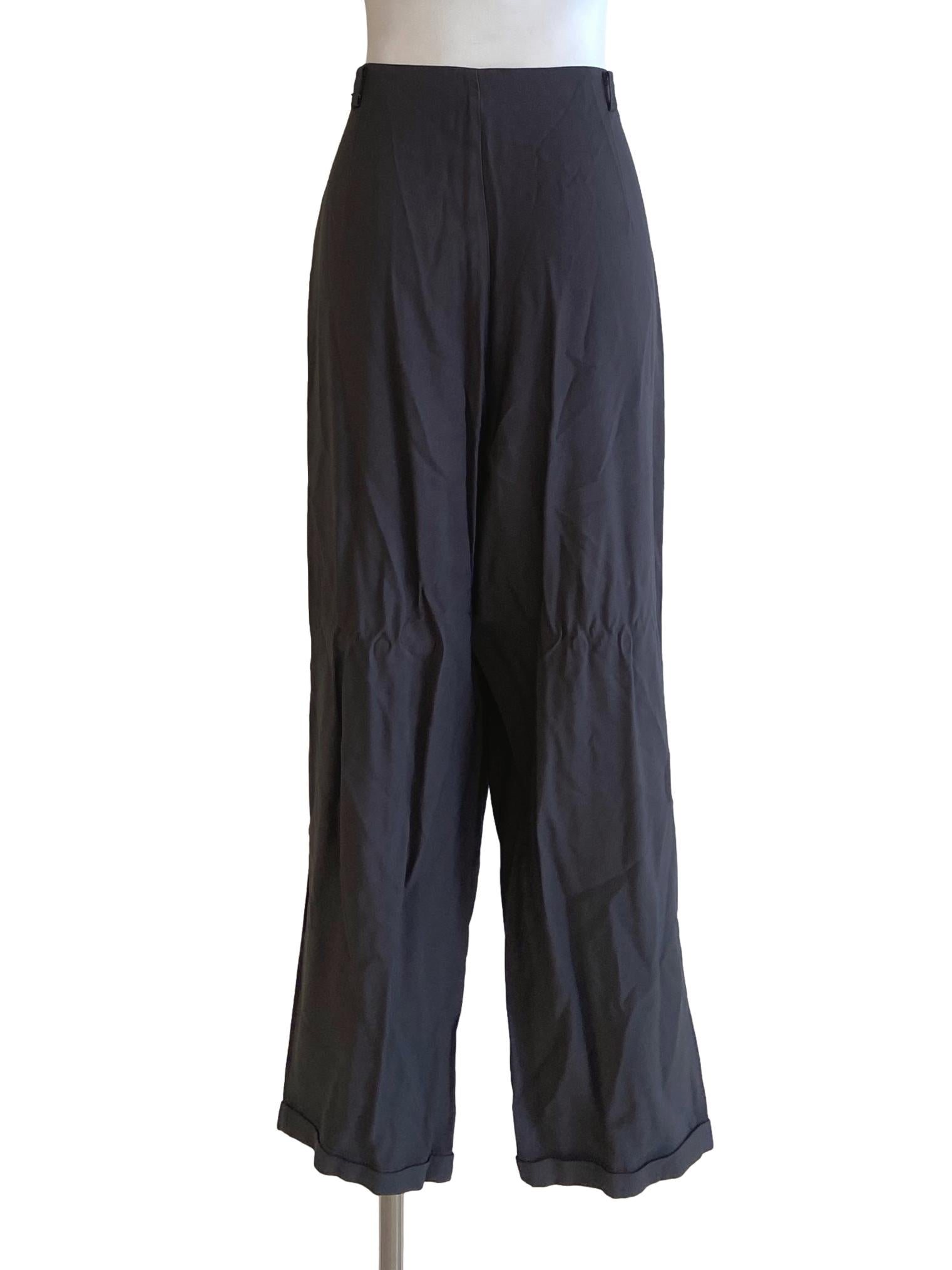 Porpoise Grey Herringbone High Waist Formal Pants LB