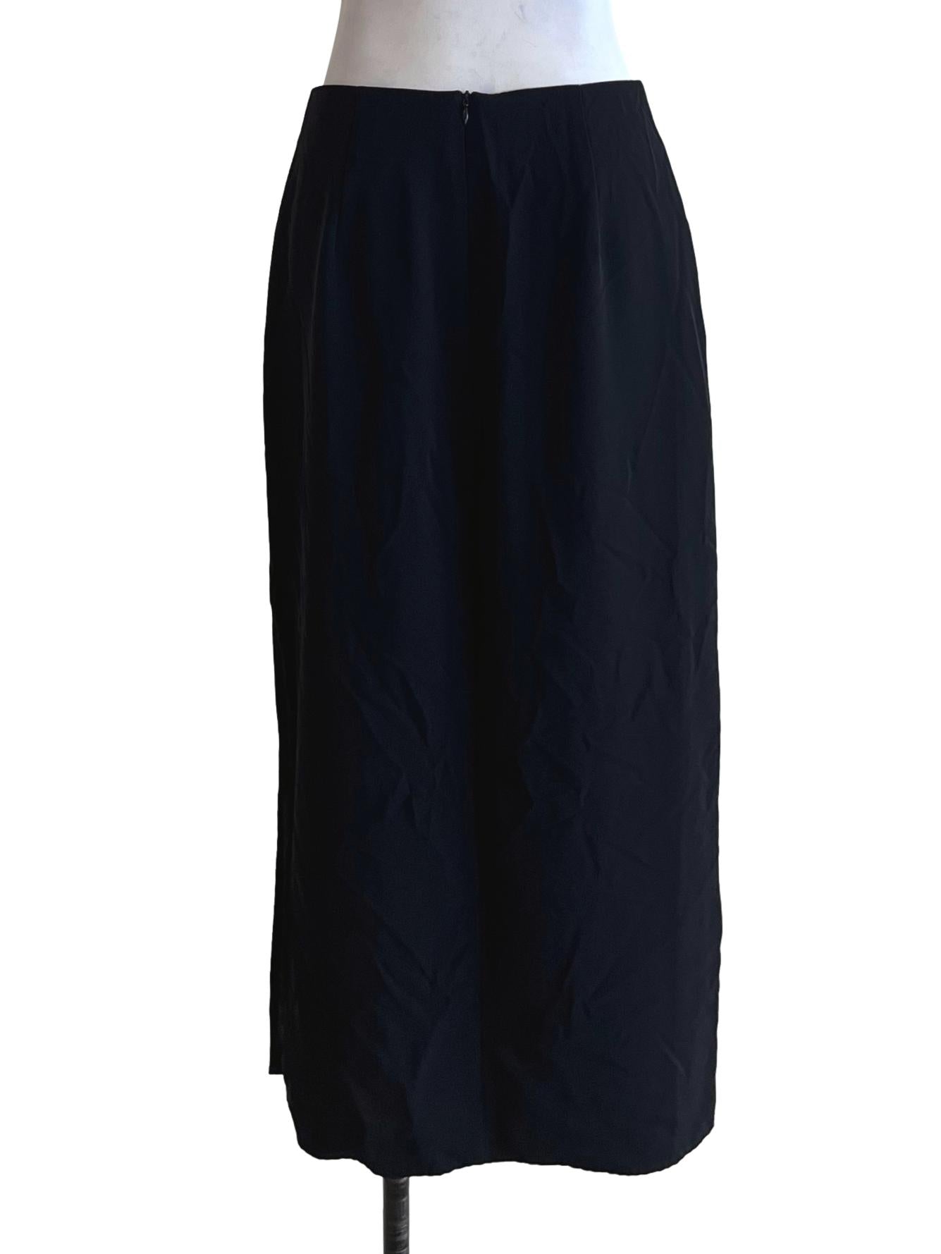 Black Plain A-Line Skirt