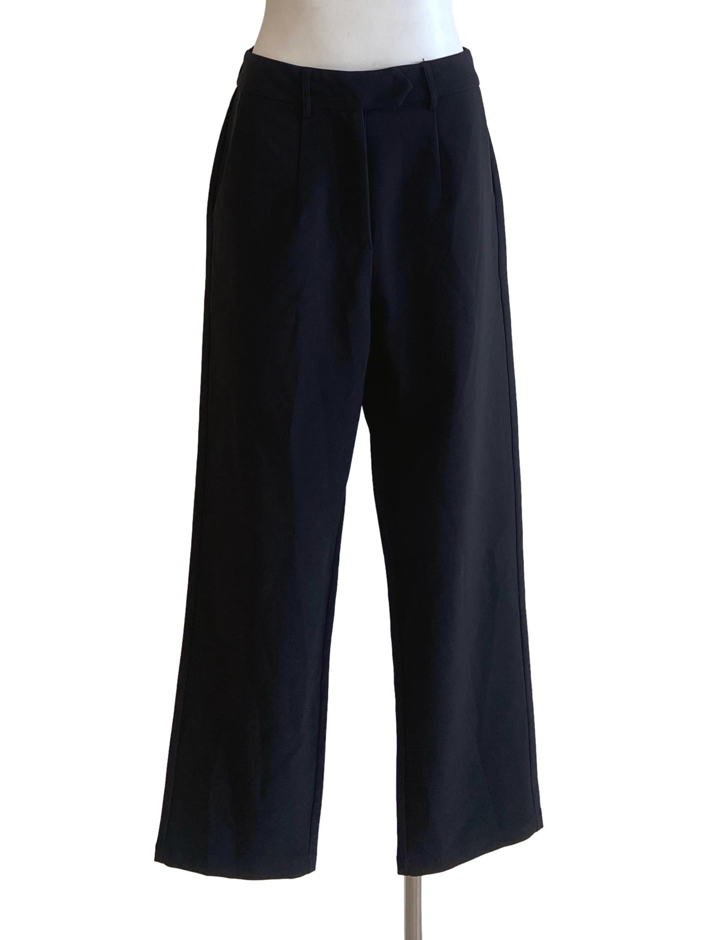 Black Twill Pegged Formal Pants YHF
