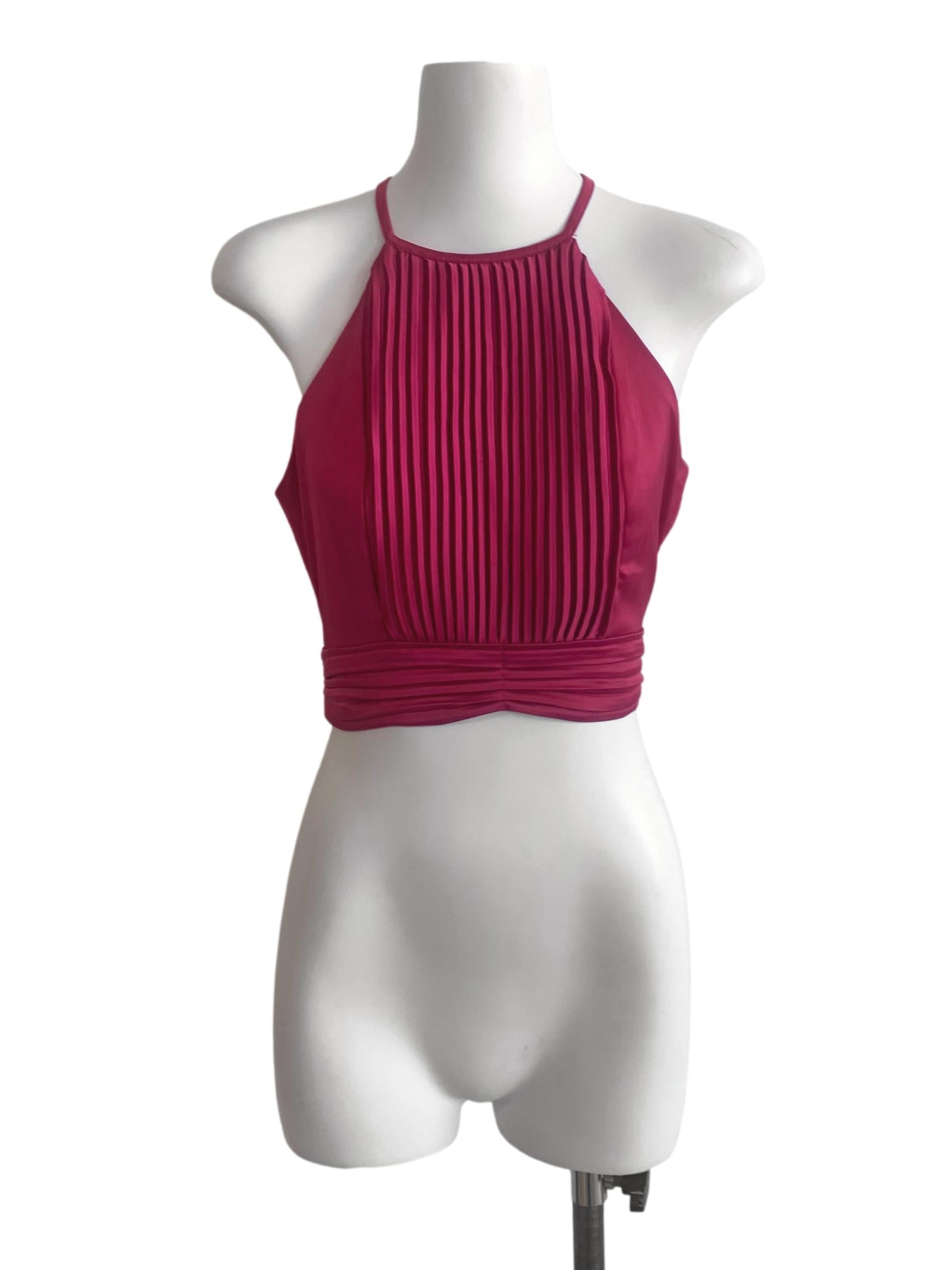 Magenta Pink Round Neck Top