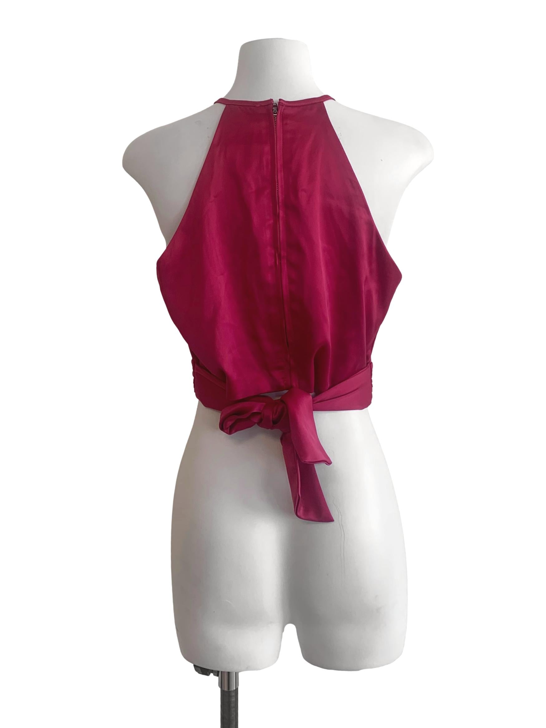 Magenta Pink Round Neck Top