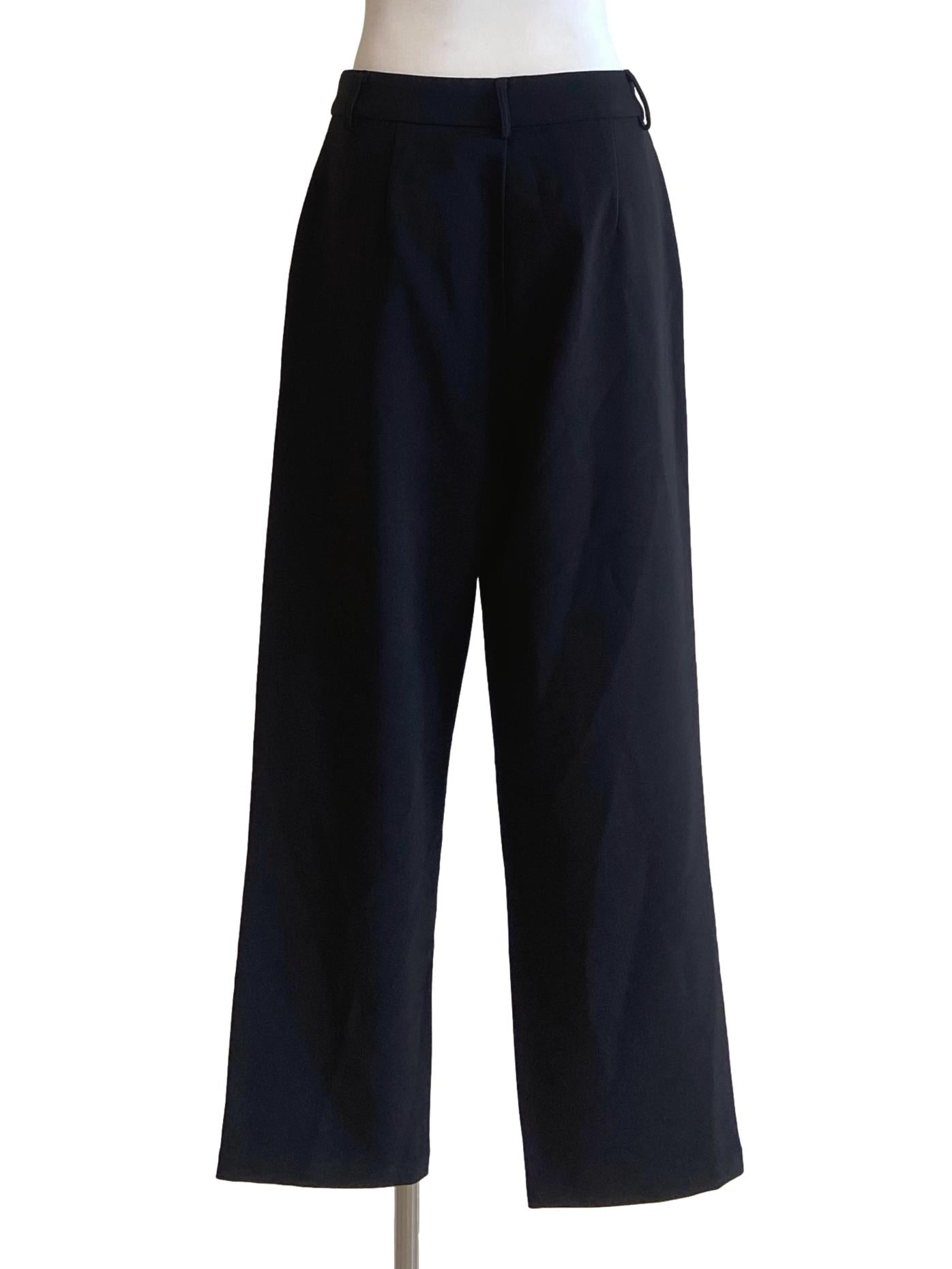 Black Twill Pegged Formal Pants YHF