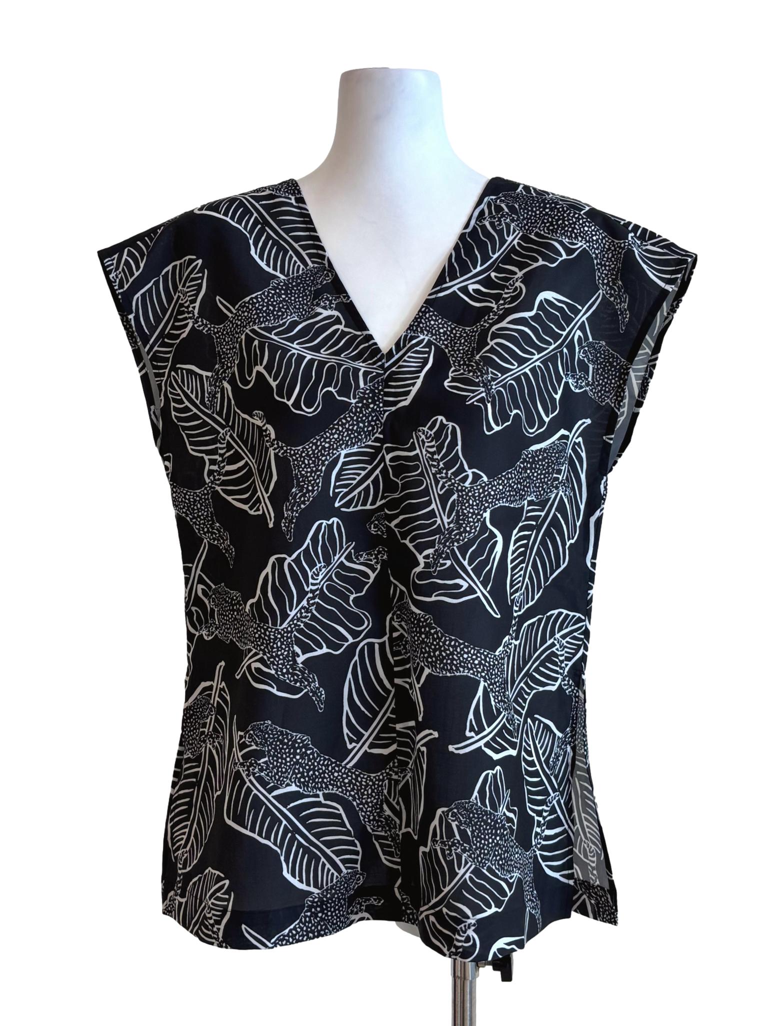 Onyx Black Patterned Sleeveless Top LB