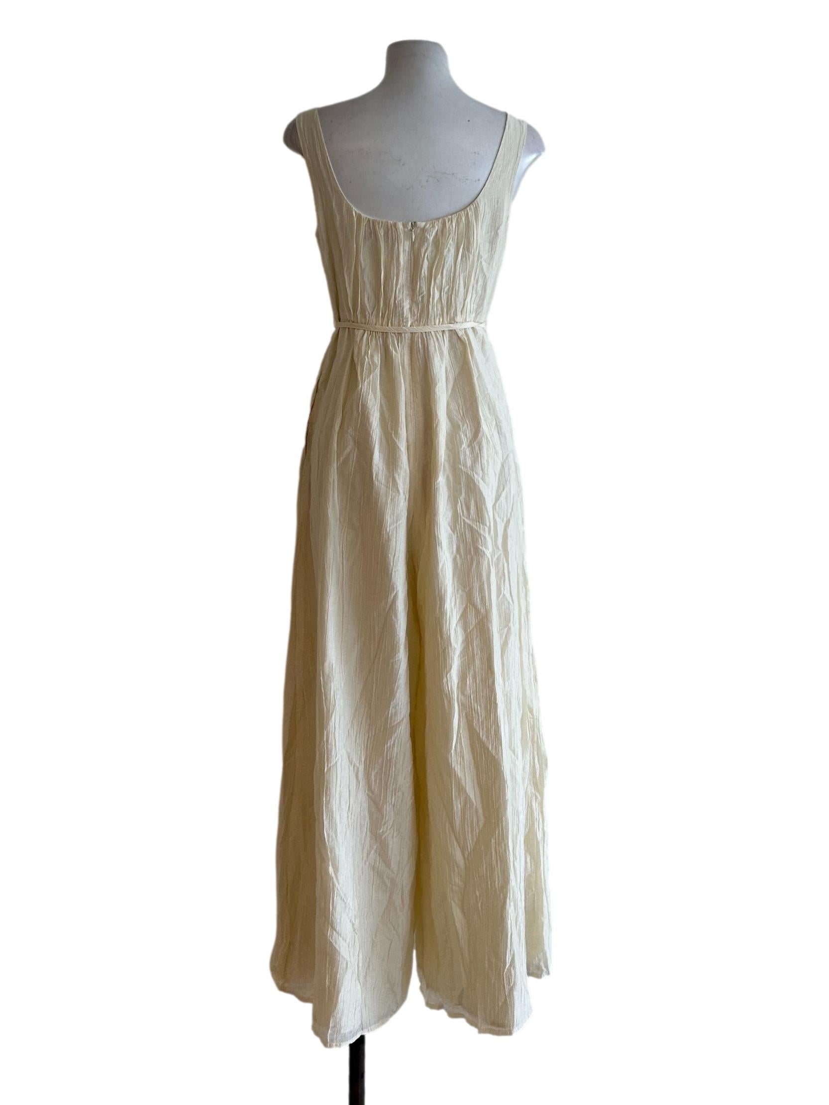 Pastel Yellow Crinkle Jumpsuits