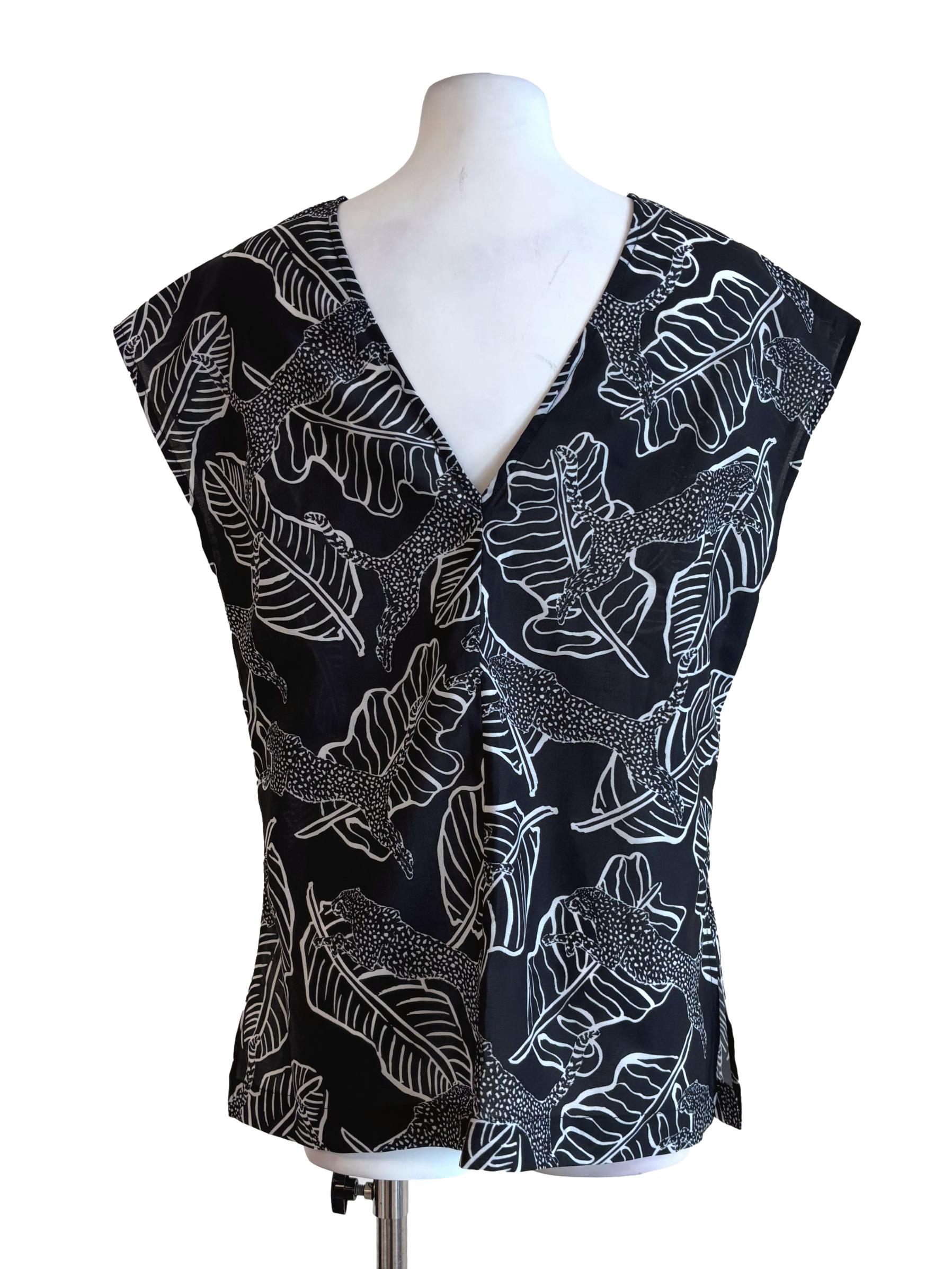 Onyx Black Patterned Sleeveless Top LB