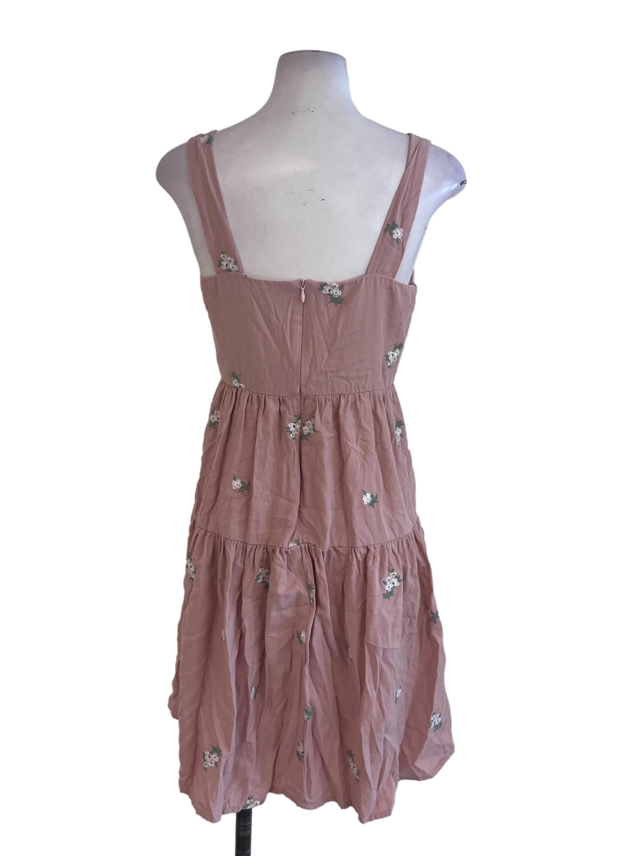 Rose Pink Sleeveless Puff Dress