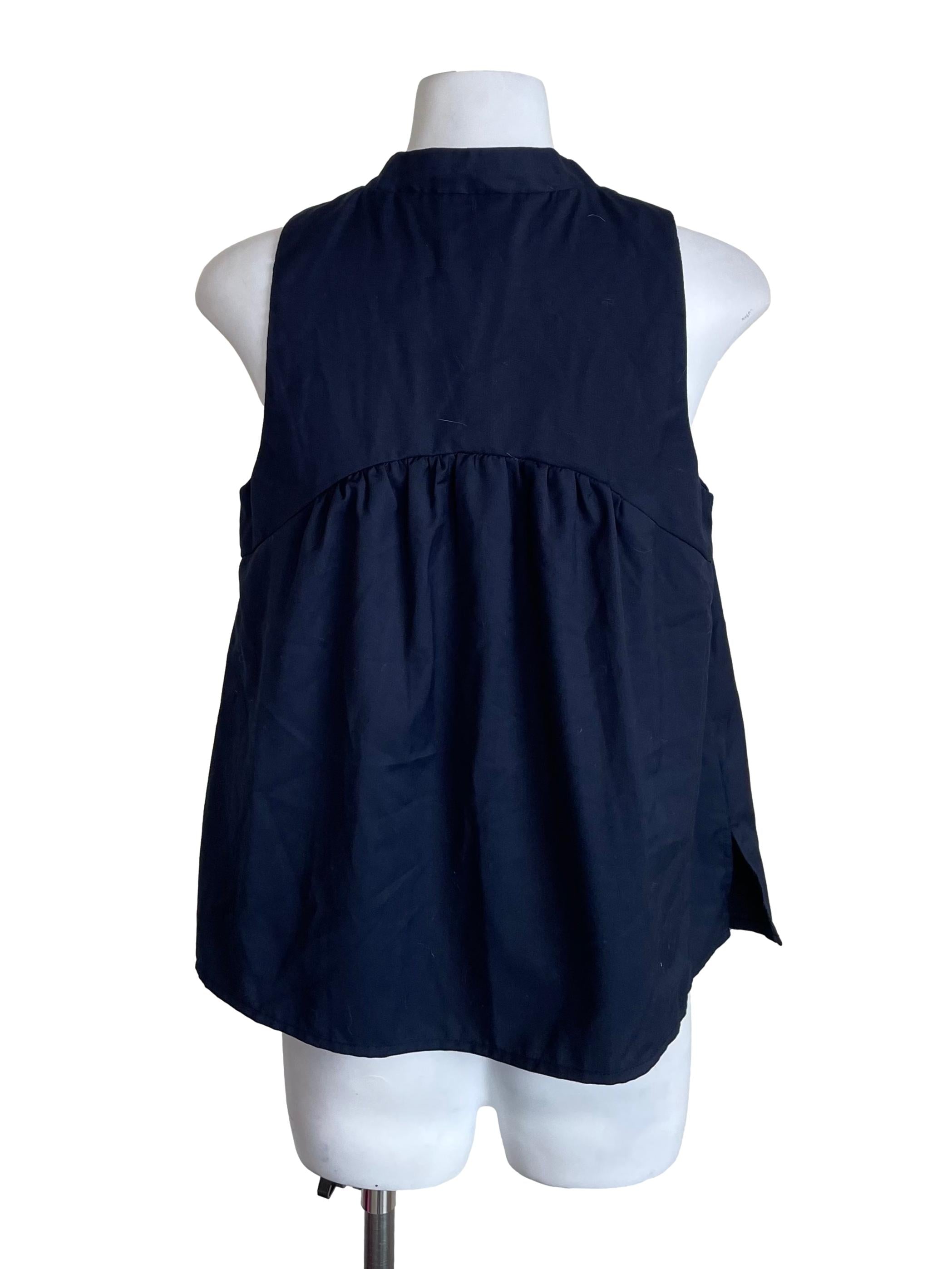 Navy Collar Johnny Tent Top