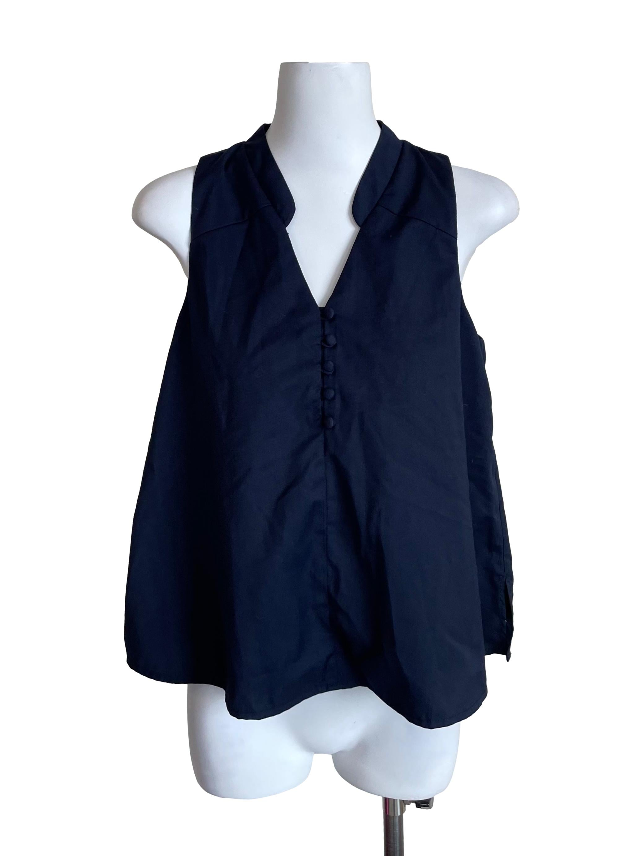 Navy Collar Johnny Tent Top