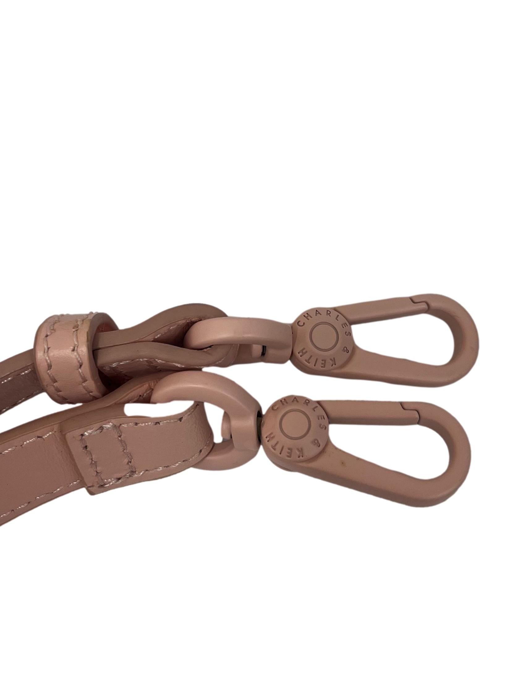 Light Pink Shoulder Bag With Changeable Straps